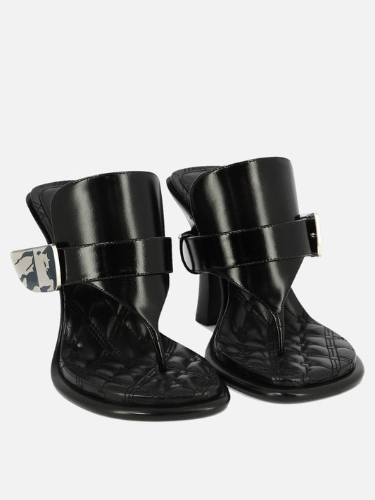 Sandali con tacco 100% calf leather - 100% leather Nero - Burberry Donna | PLP | VIETTI Online Store | 2