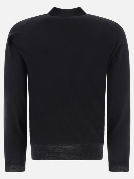 Polo con bottoni Solid colour Nero - John Smedley Uomo | PLP | VIETTI Online Store | 2