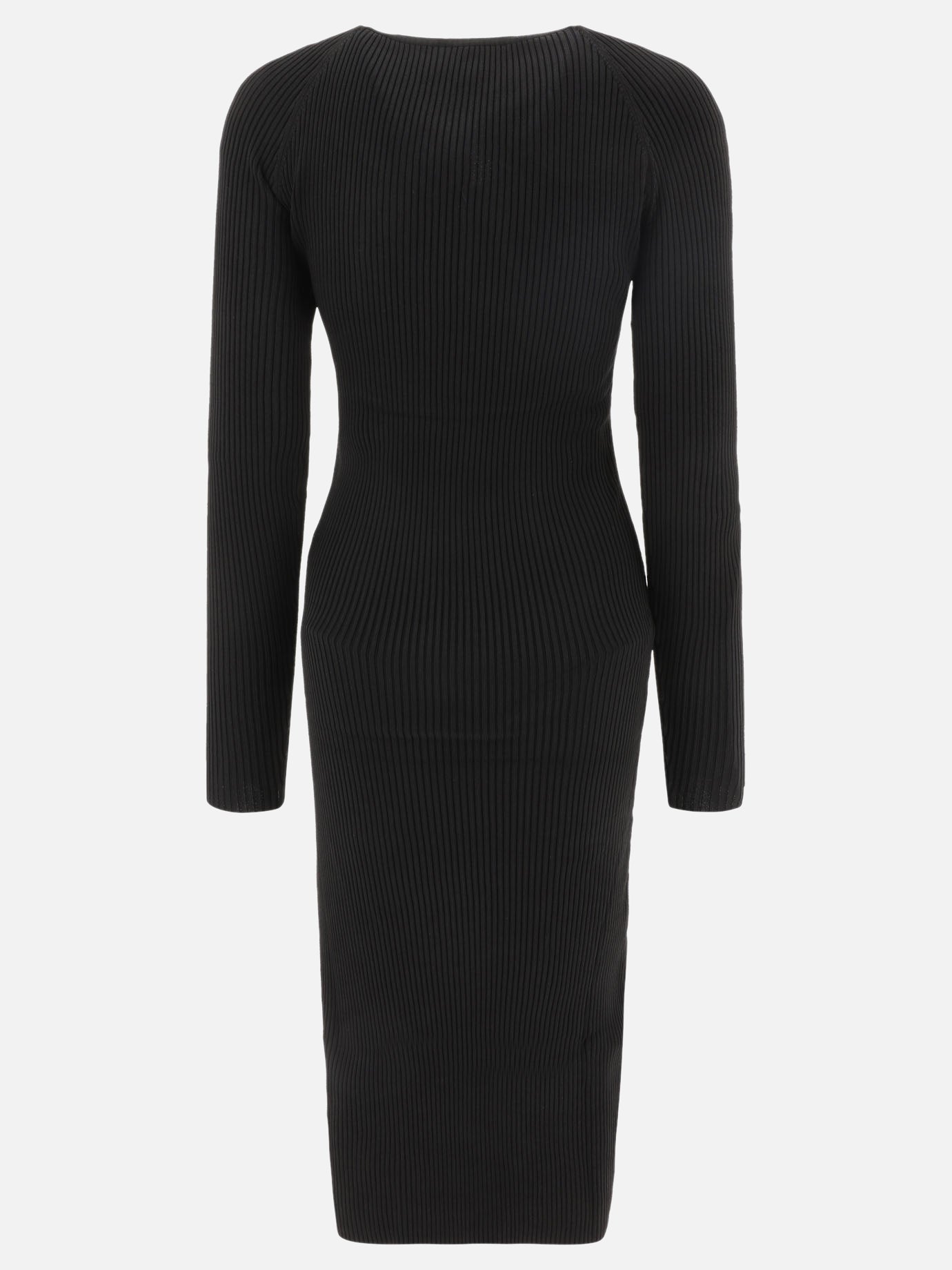 "Twisted" ribbed dress with cut-out