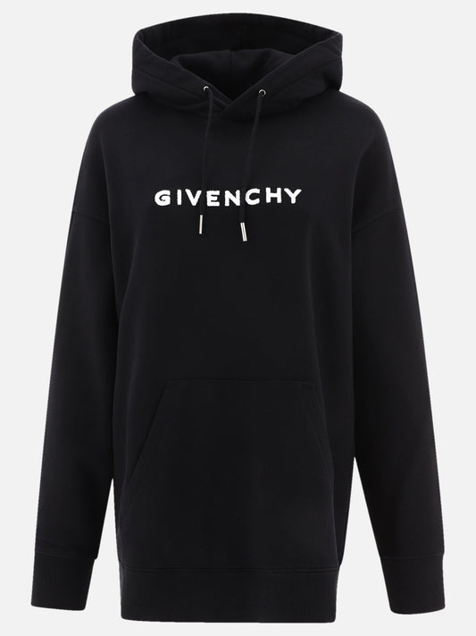 Flocked logo hoodie