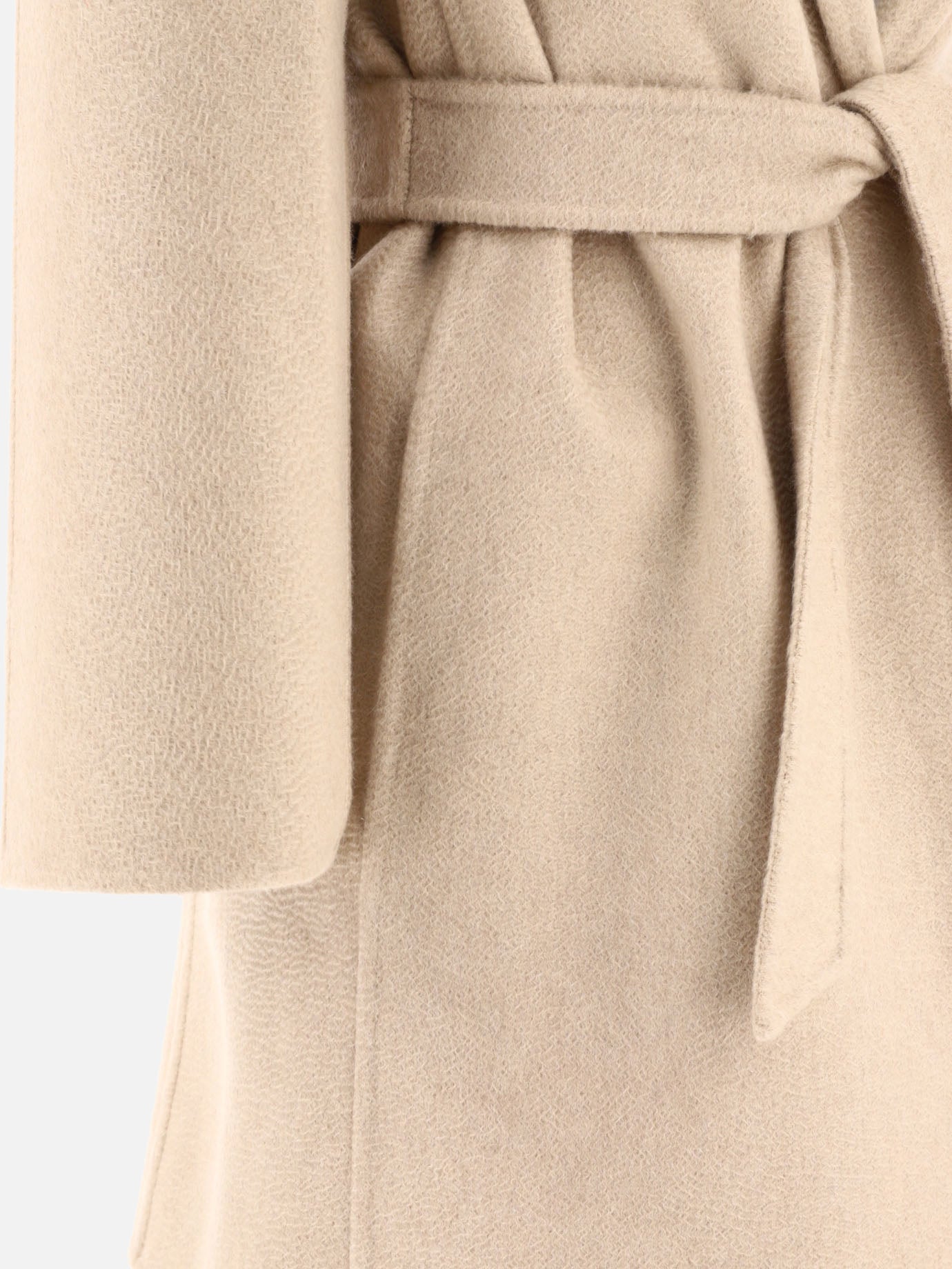 Short cashmere wrap coat