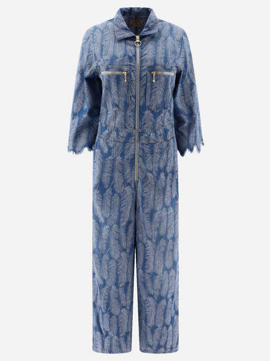 KAPITAL "Magpie" jumpsuit Light blue