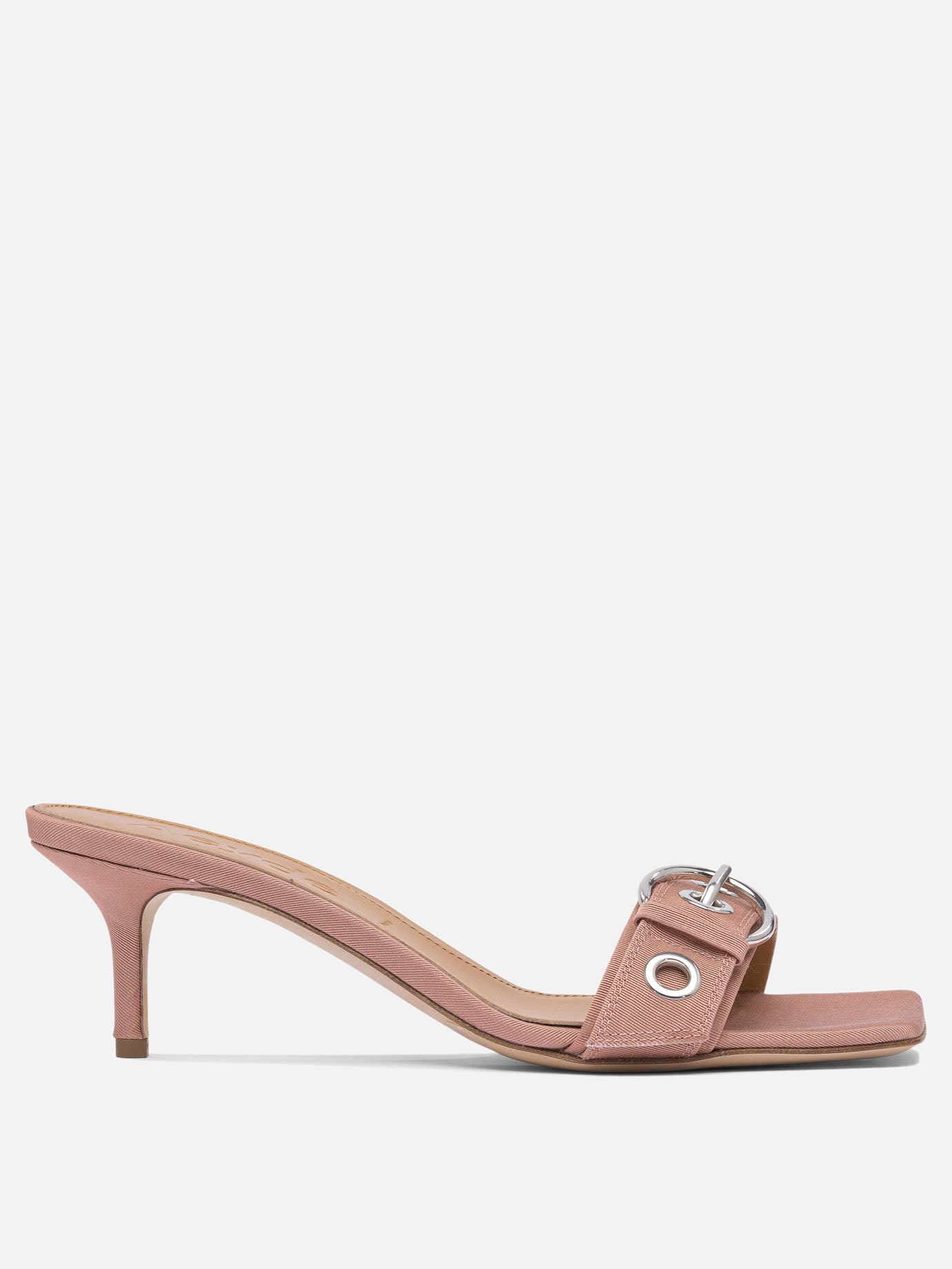 Heeled sandals 100% grosgrain - 100% cow leather  Pink - Aeyde Women | PDP | VIETTI Online Store | thumbnail