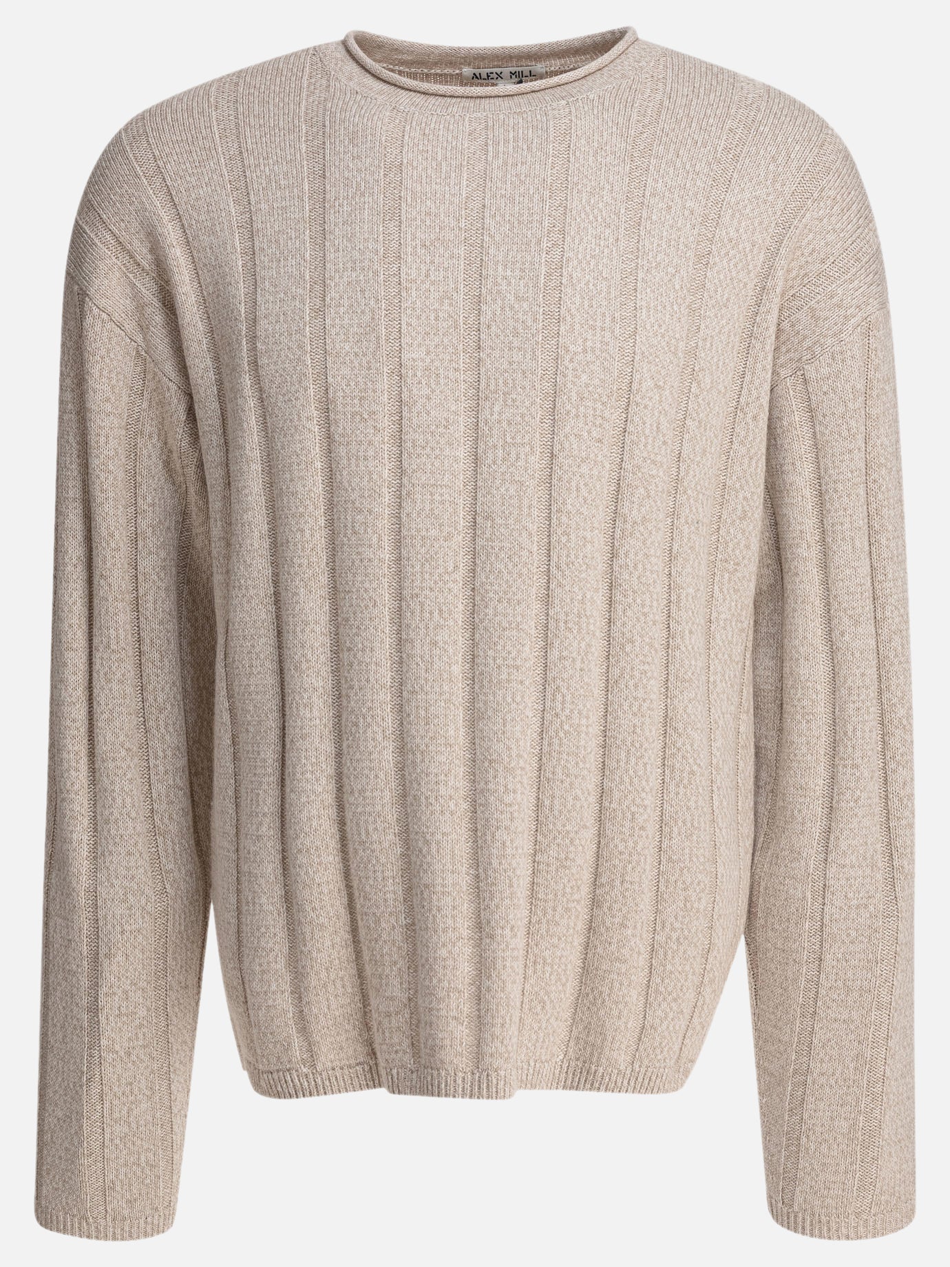 Crewneck sweaters Solid colour  Beige - Alex Mill Men | PDP | VIETTI Online Store | thumbnail