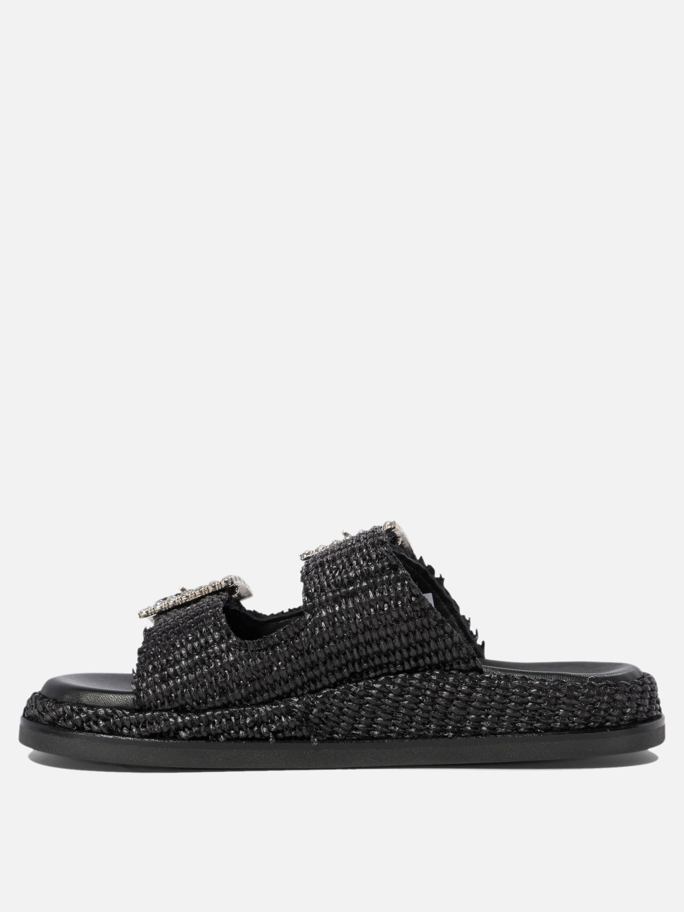 Flat sandals 100% rafia - 100% rubber  Black - Alibi Women | PDP | VIETTI Online Store | Zoom-Modal_3
