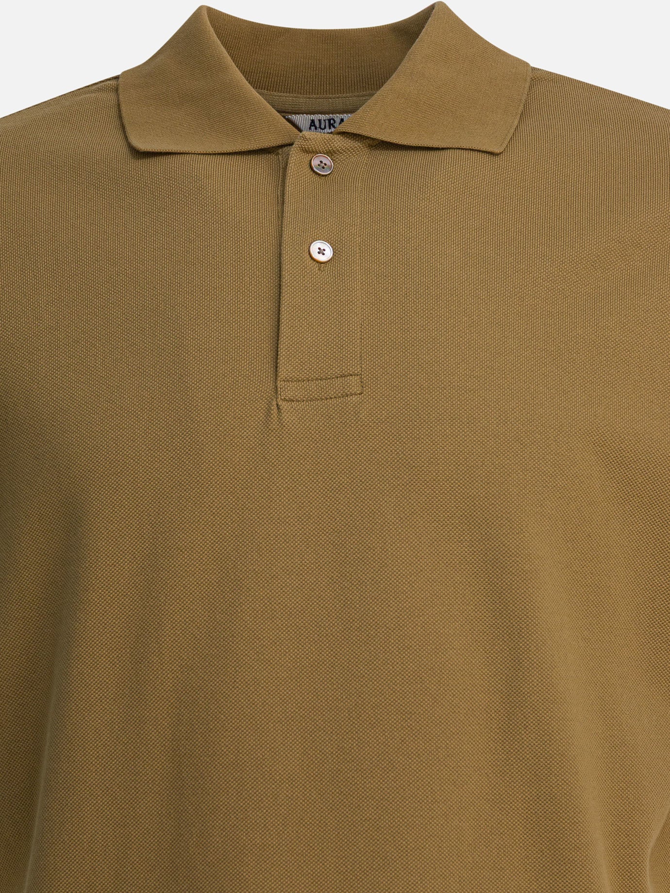 Polo shirts with buttons Solid colour  Beige - Auralee Men | PDP | VIETTI Online Store | thumbnail_3