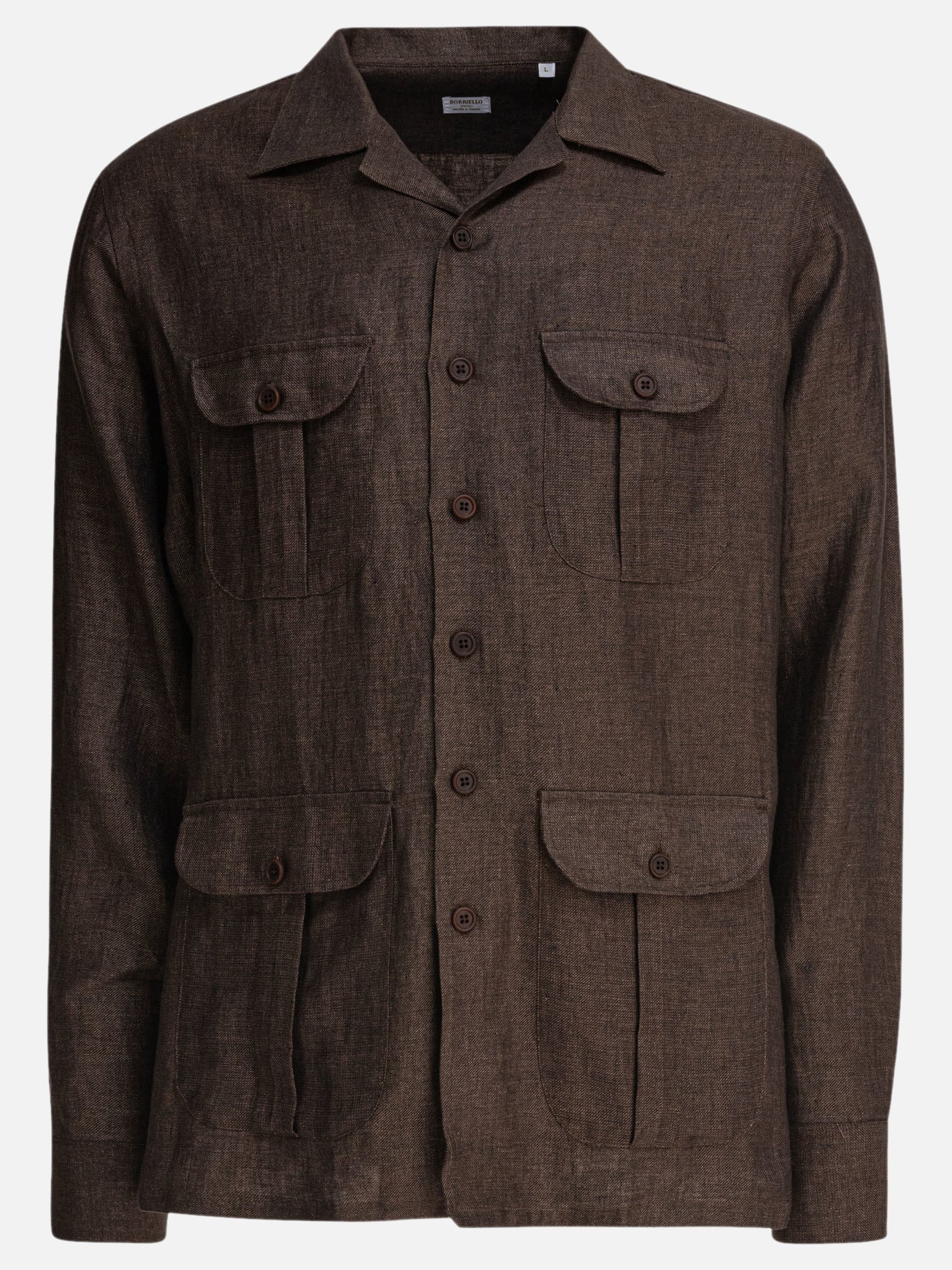 Giacche overshirt Solid colour  Marrone - Borriello Uomo | PDP | VIETTI Online Store | Zoom-Modal
