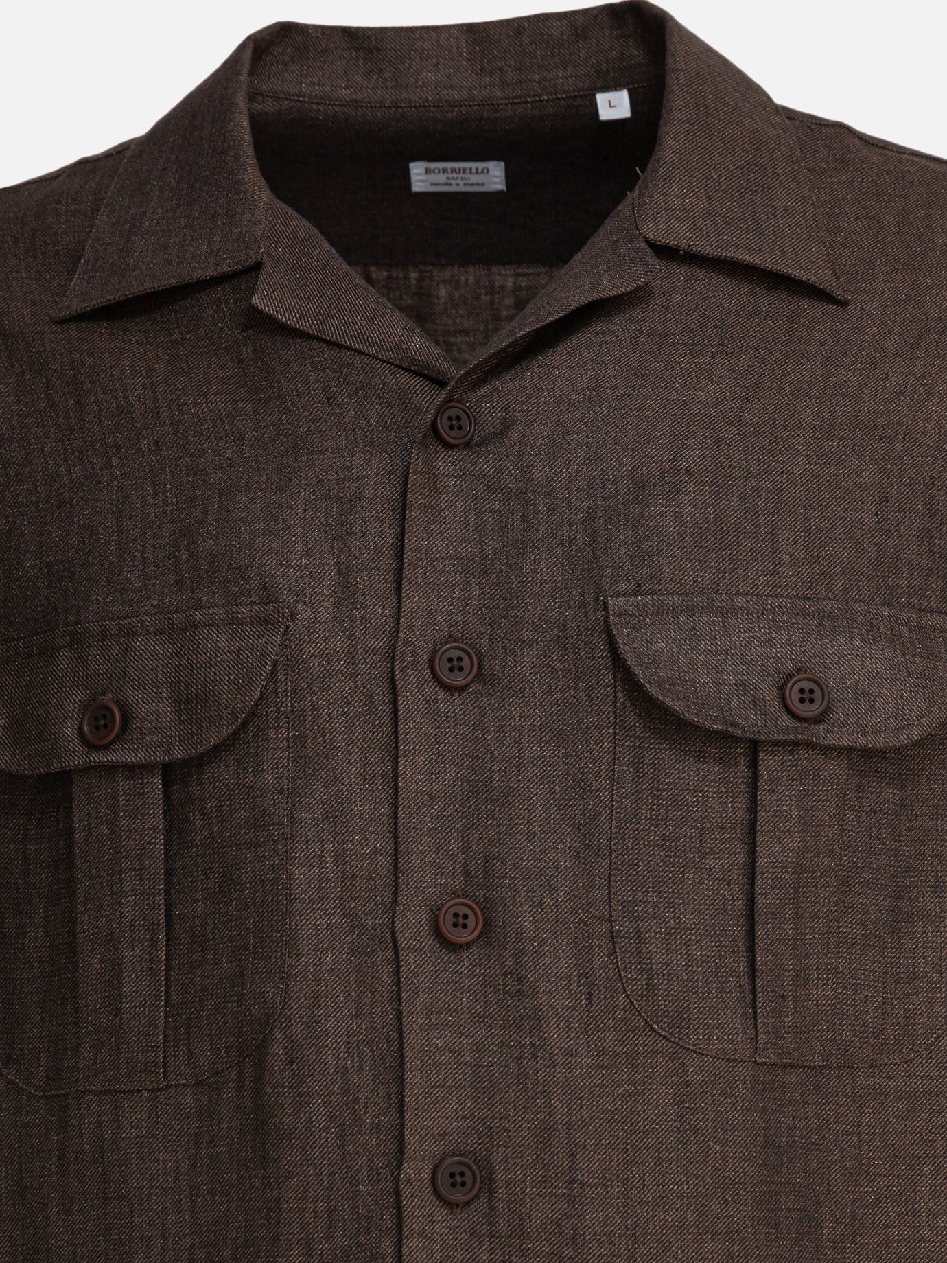 Giacche overshirt Solid colour  Marrone - Borriello Uomo | PDP | VIETTI Online Store | Zoom-Modal_3
