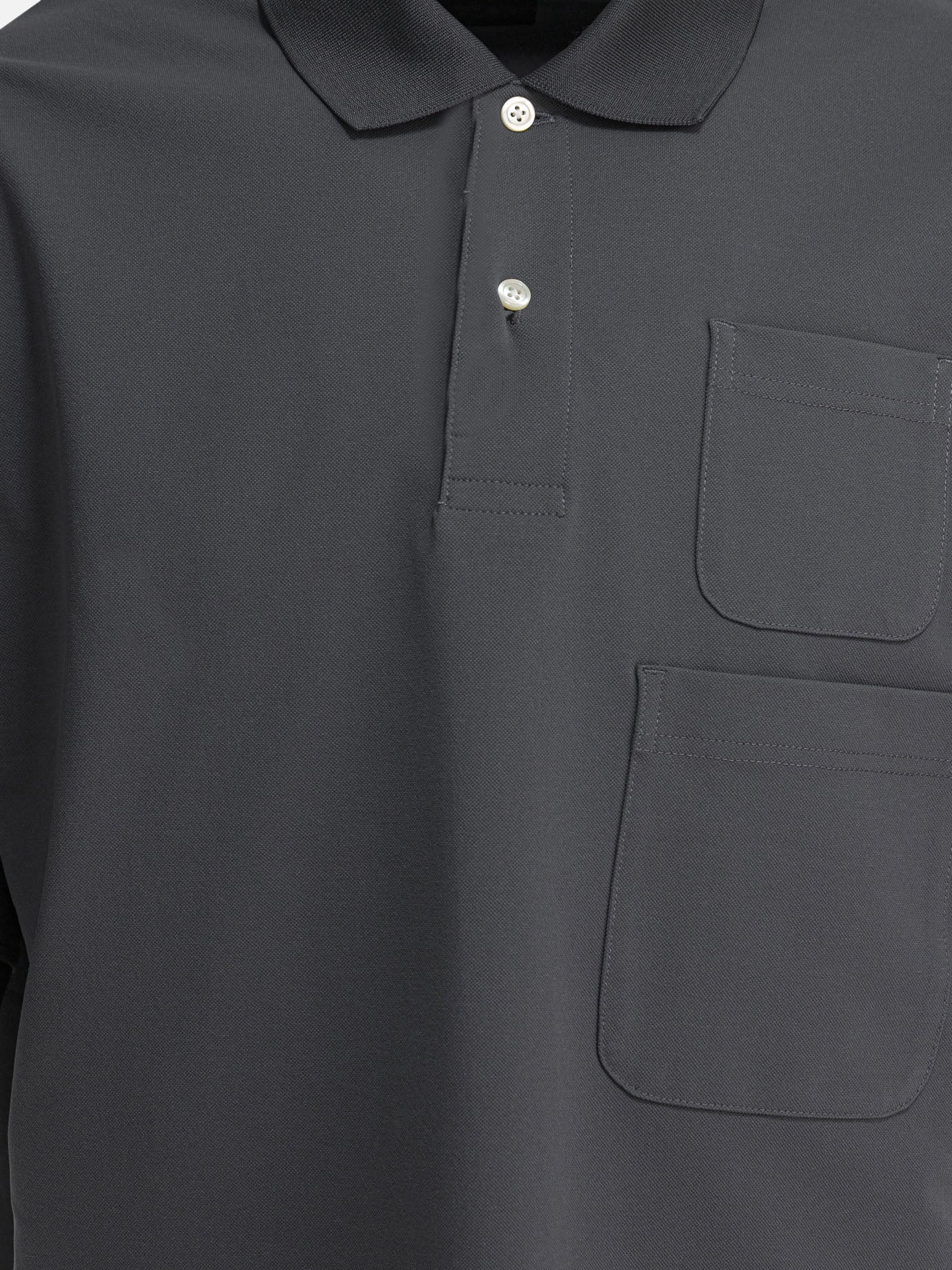 Polo con bottoni Solid colour  Grigio - Daiwa Pier 39 Uomo | PDP | VIETTI Online Store | Zoom-Modal_3
