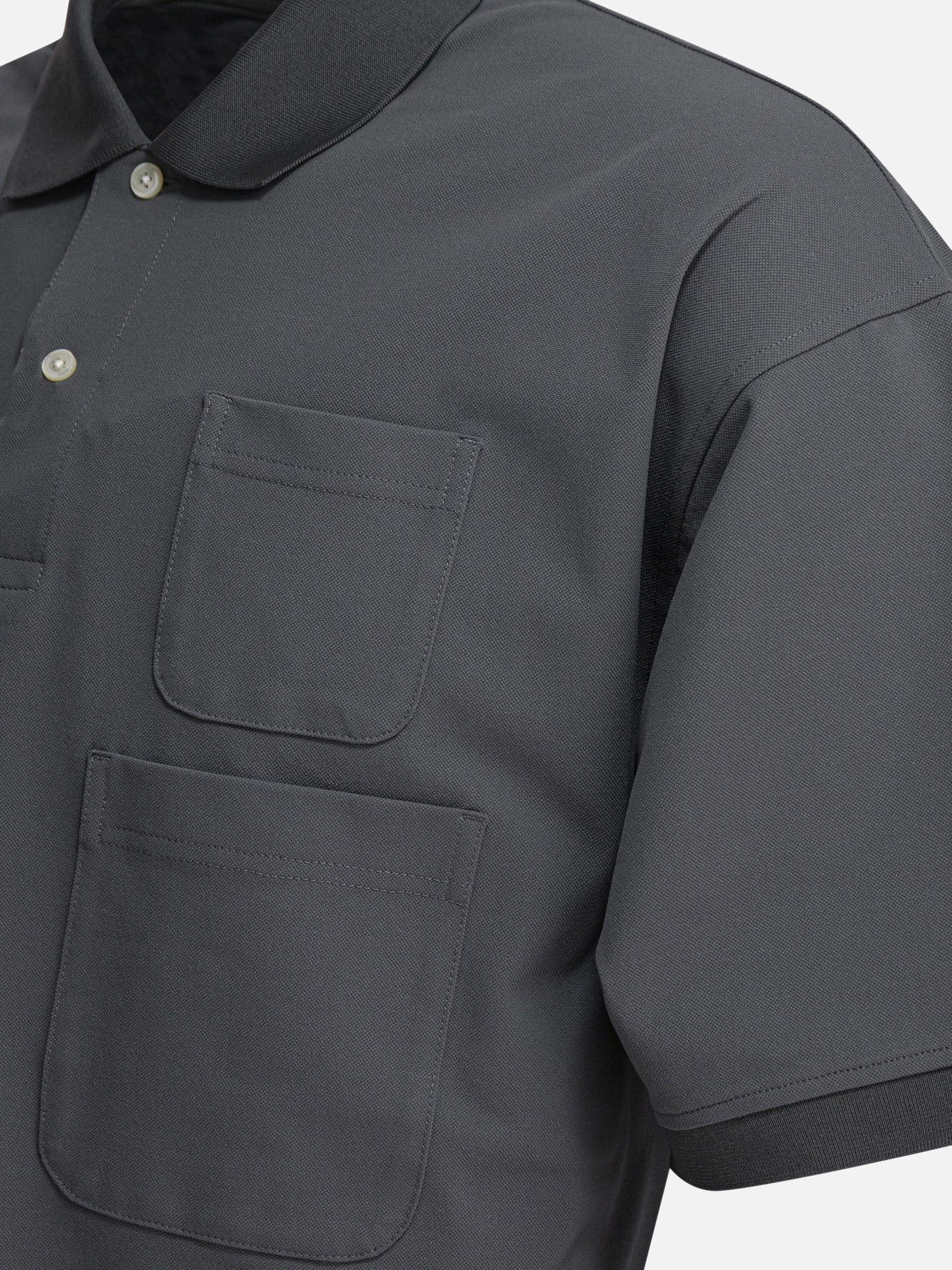 Polo con bottoni Solid colour  Grigio - Daiwa Pier 39 Uomo | PDP | VIETTI Online Store | thumbnail_4