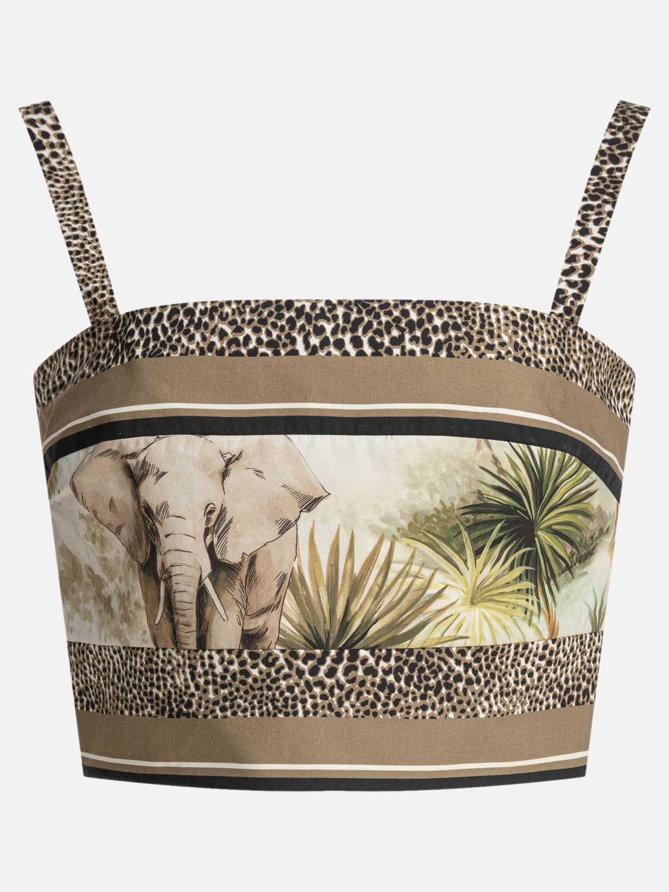 Crop top Animal print  Marrone - Elie Saab Donna | PDP | VIETTI Online Store | thumbnail