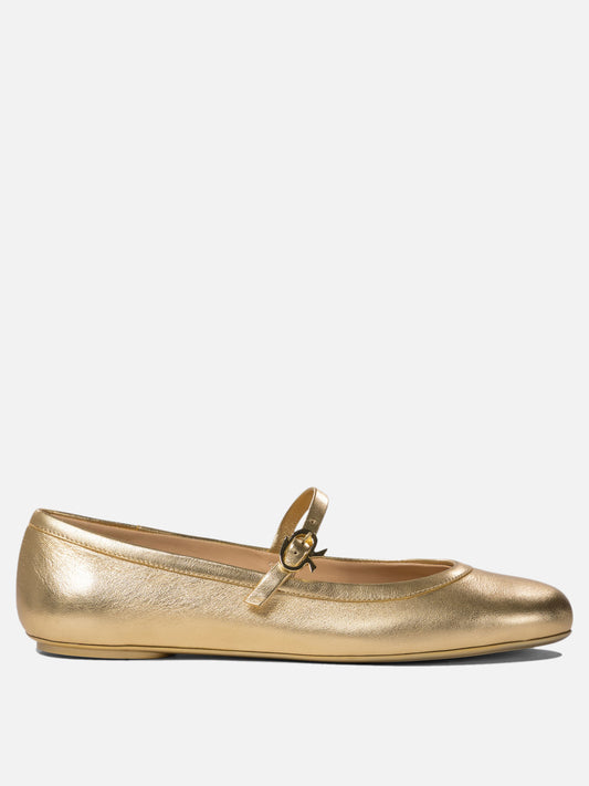 Ballerine Mary Jane 100% calf leather - 100% rubber  Oro - Gianvito Rossi Donna | PLP | VIETTI Online Store 
