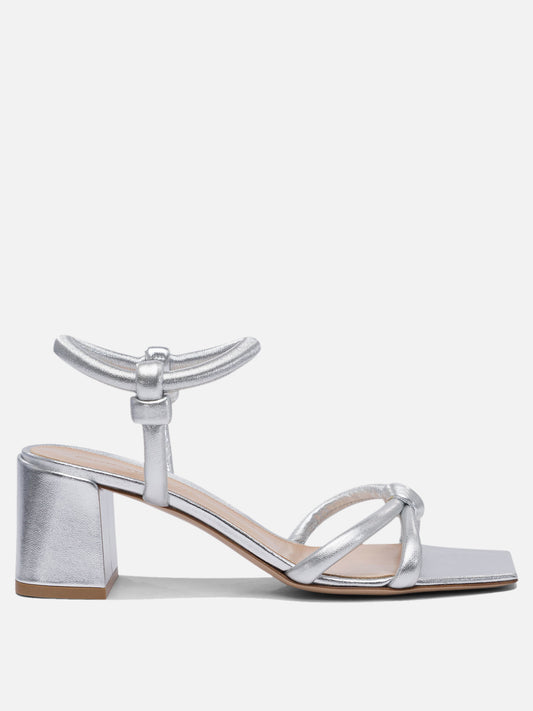 Sandali con tacco 100% leather - 100% leather  Argento - Gianvito Rossi Donna | PLP | VIETTI Online Store 
