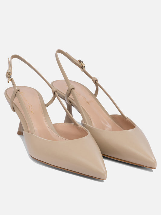 Slingback 100% leather - 100% leather  Beige - Gianvito Rossi Donna | PLP | VIETTI Online Store | 2

