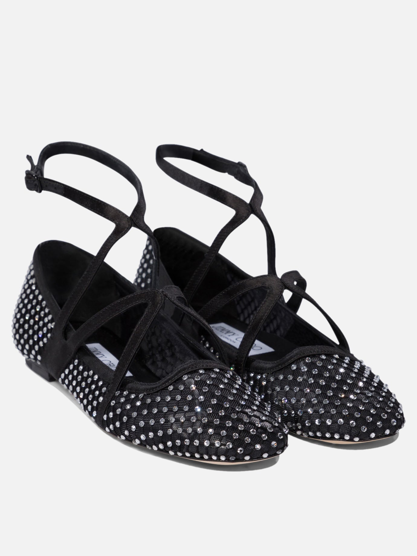 Ballerine classiche 80% polyamide 20% leather - 95% leather 5% rubber  Nero - Jimmy Choo Donna | PDP | VIETTI Online Store | thumbnail_2