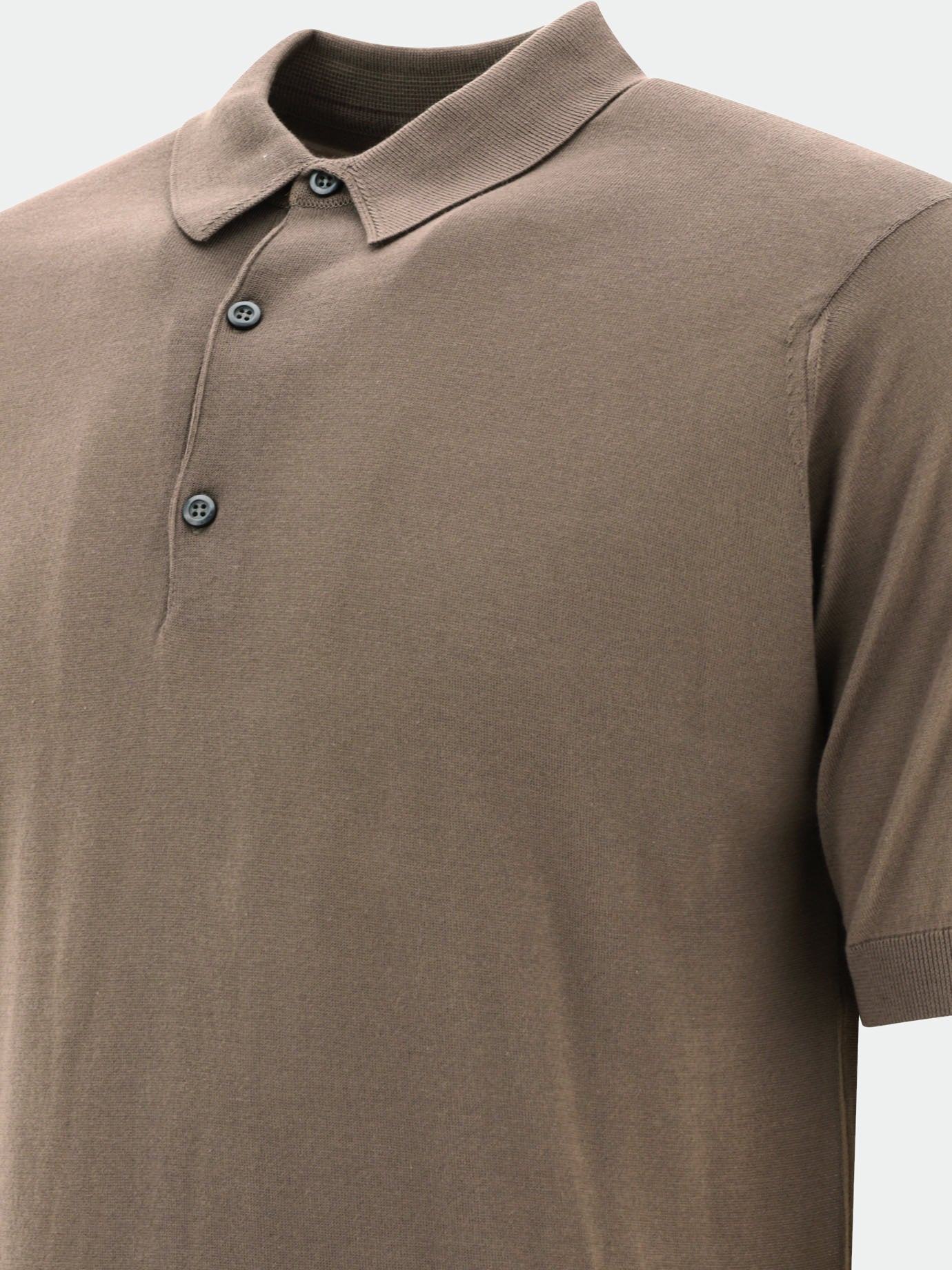 Polo con bottoni Solid colour  Marrone - John Smedley Uomo | PDP | VIETTI Online Store | Zoom-Modal_4
