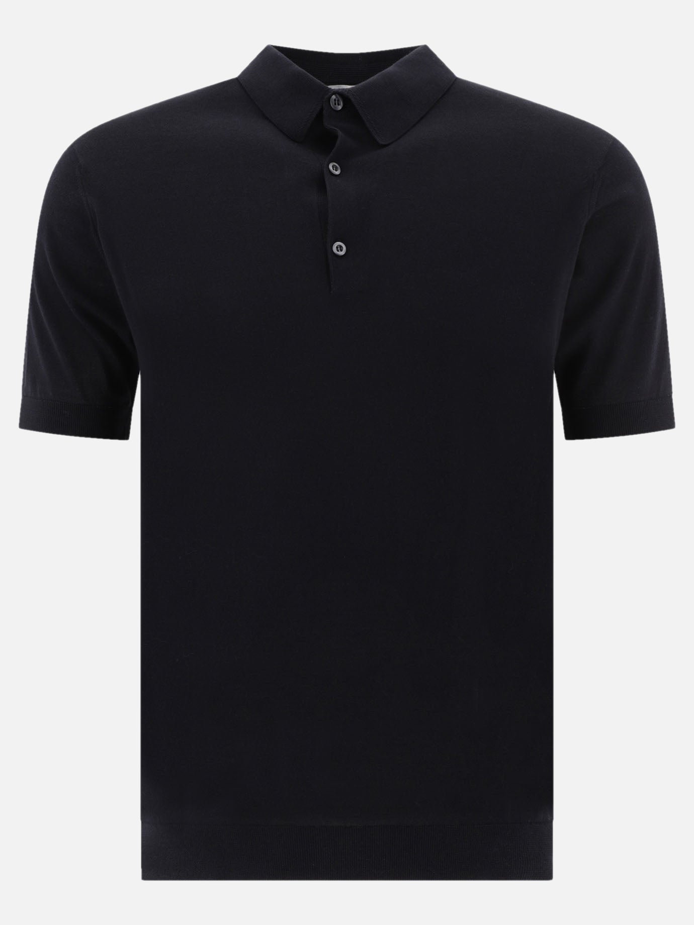 Polo con bottoni Solid colour  Nero - John Smedley Uomo | PDP | VIETTI Online Store | Zoom-Modal
