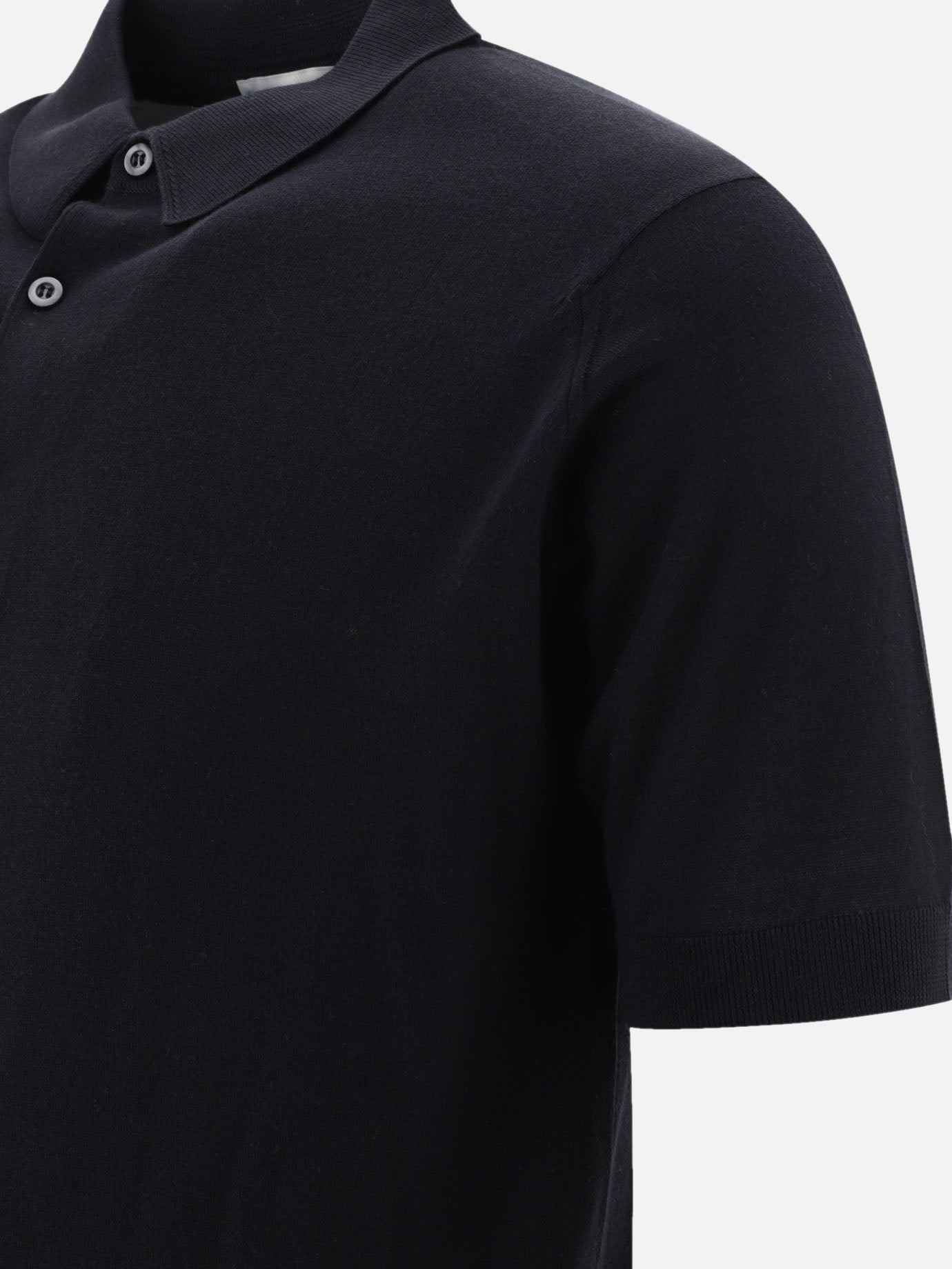 Polo con bottoni Solid colour  Nero - John Smedley Uomo | PDP | VIETTI Online Store | thumbnail_4