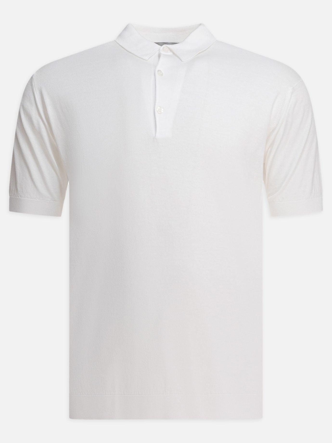 Polo con bottoni Solid colour  Bianco - John Smedley Uomo | PDP | VIETTI Online Store | Zoom-Modal
