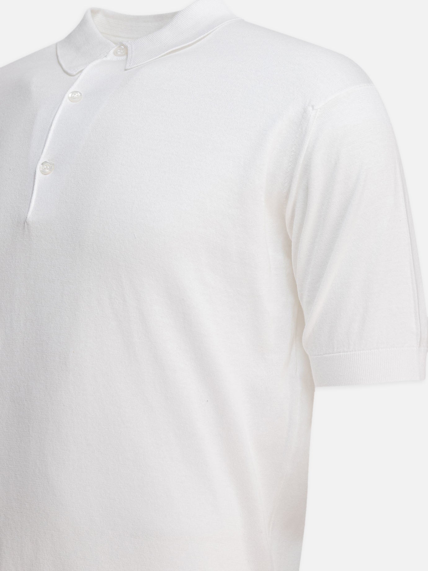 Polo con bottoni Solid colour  Bianco - John Smedley Uomo | PDP | VIETTI Online Store | thumbnail_4