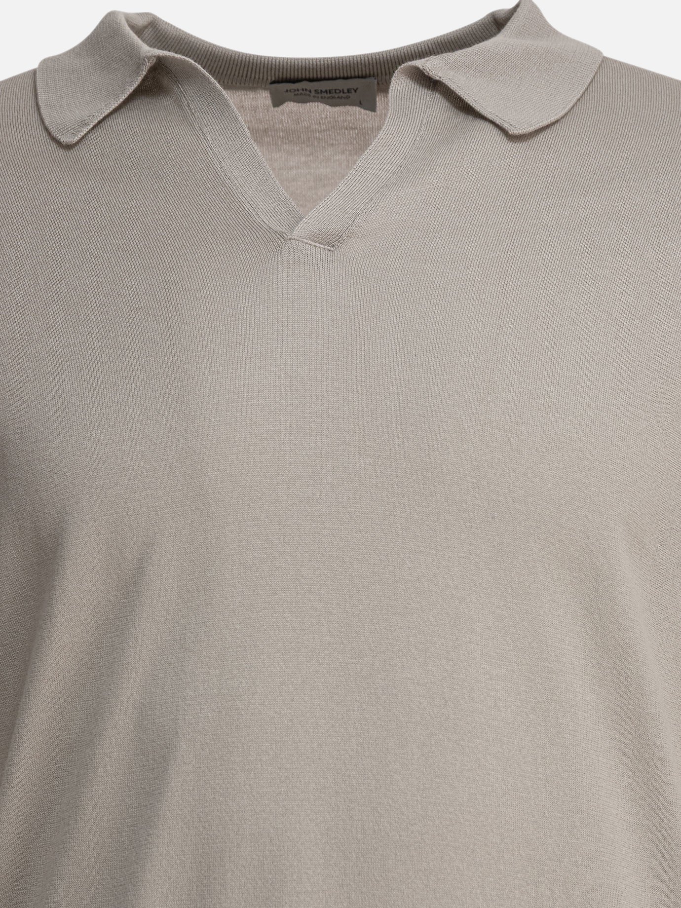 Polo shirts without buttons Solid colour  Grey - John Smedley Men | PDP | VIETTI Online Store | thumbnail_3
