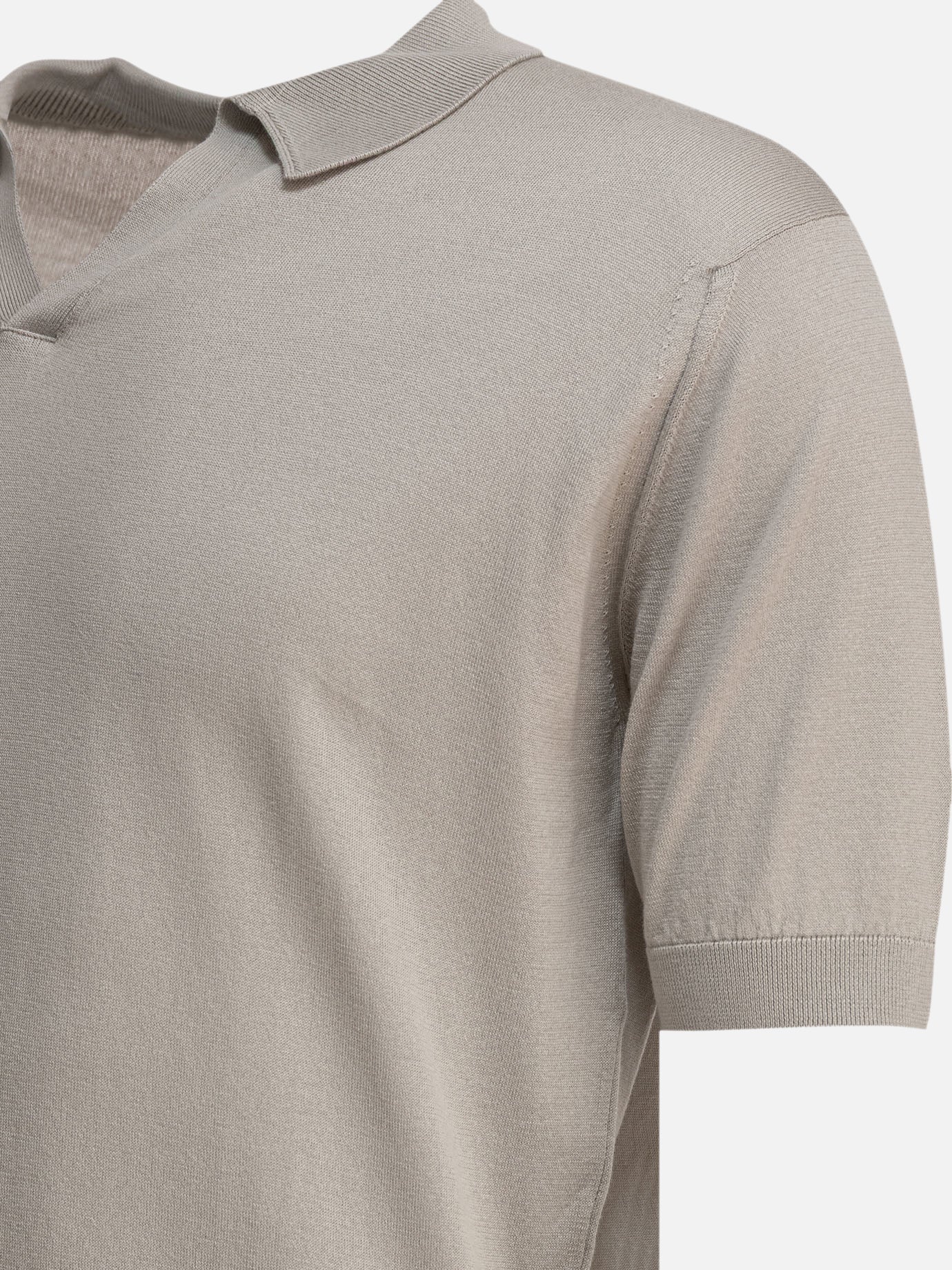 Polo shirts without buttons Solid colour  Grey - John Smedley Men | PDP | VIETTI Online Store | Zoom-Modal_4
