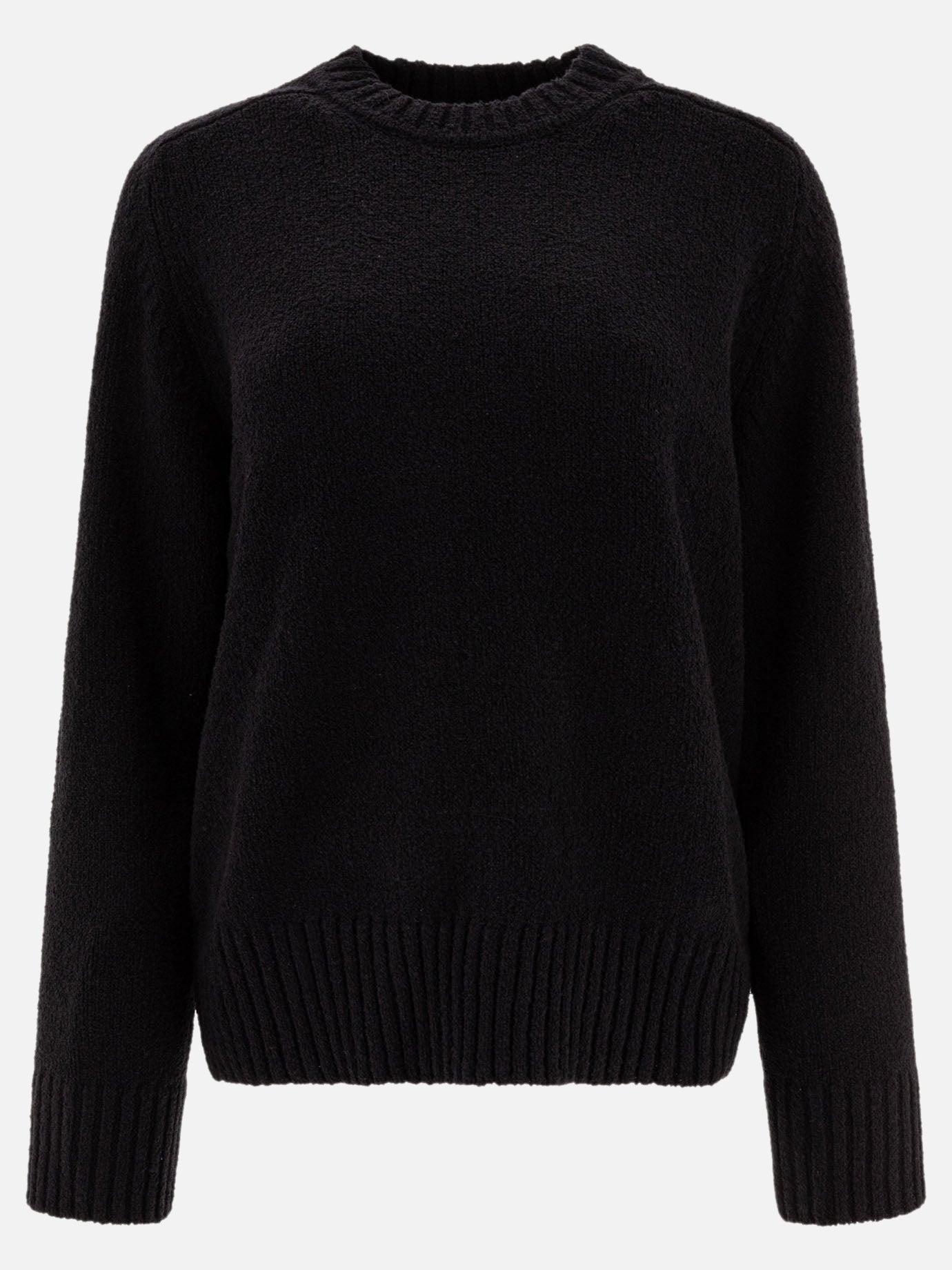 Crewneck sweaters Solid colour  Black - Loulou Studio Women | PDP | VIETTI Online Store | thumbnail