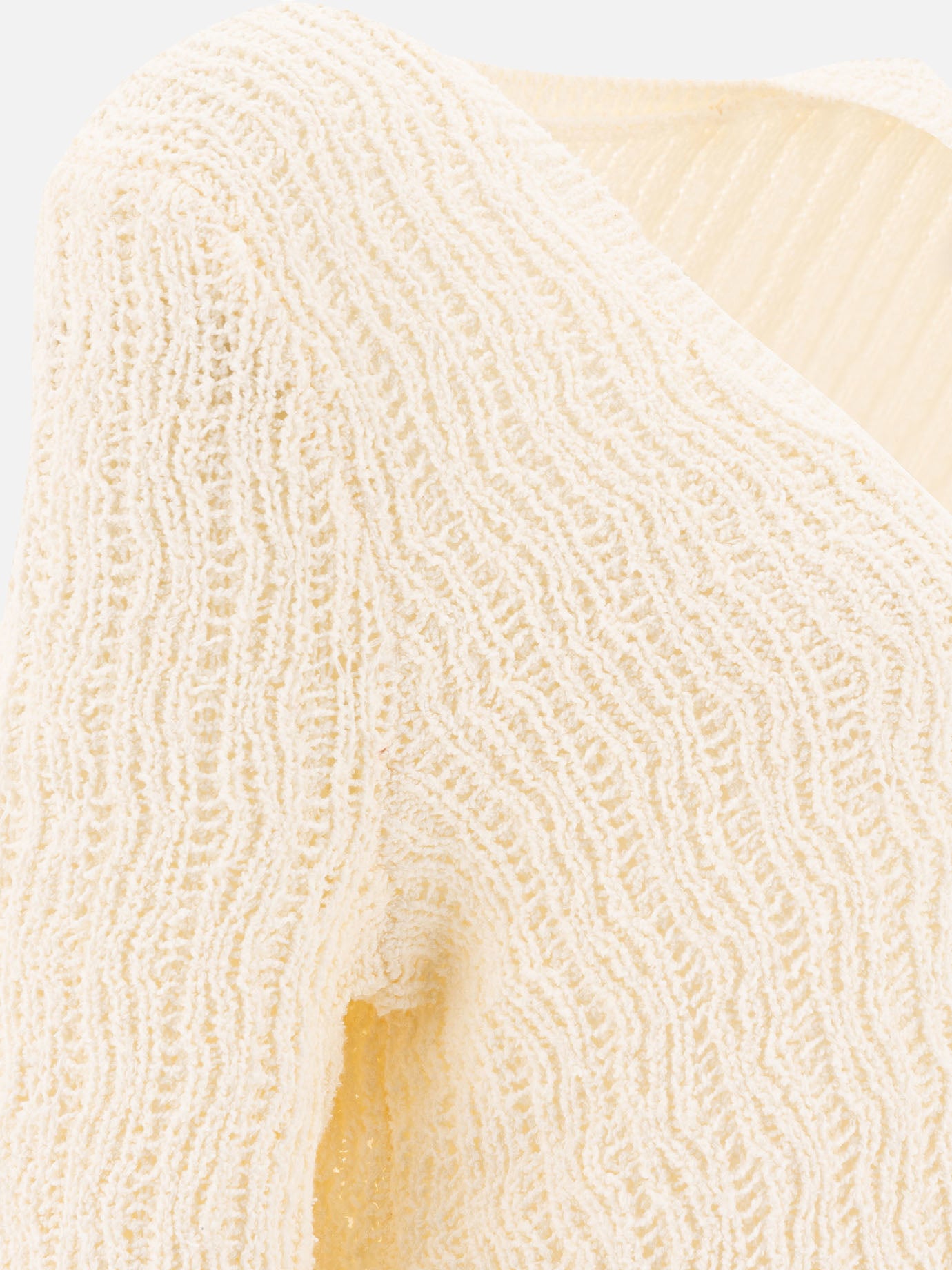 V neck sweaters Textured knit  White - Loulou Studio Women | PDP | VIETTI Online Store | Zoom-Modal_4
