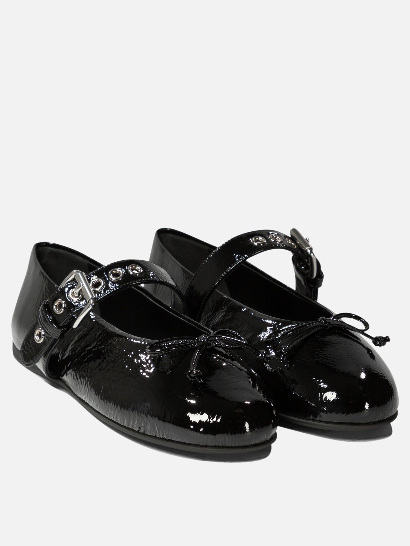 Miu Miu Leather ballet flats Black