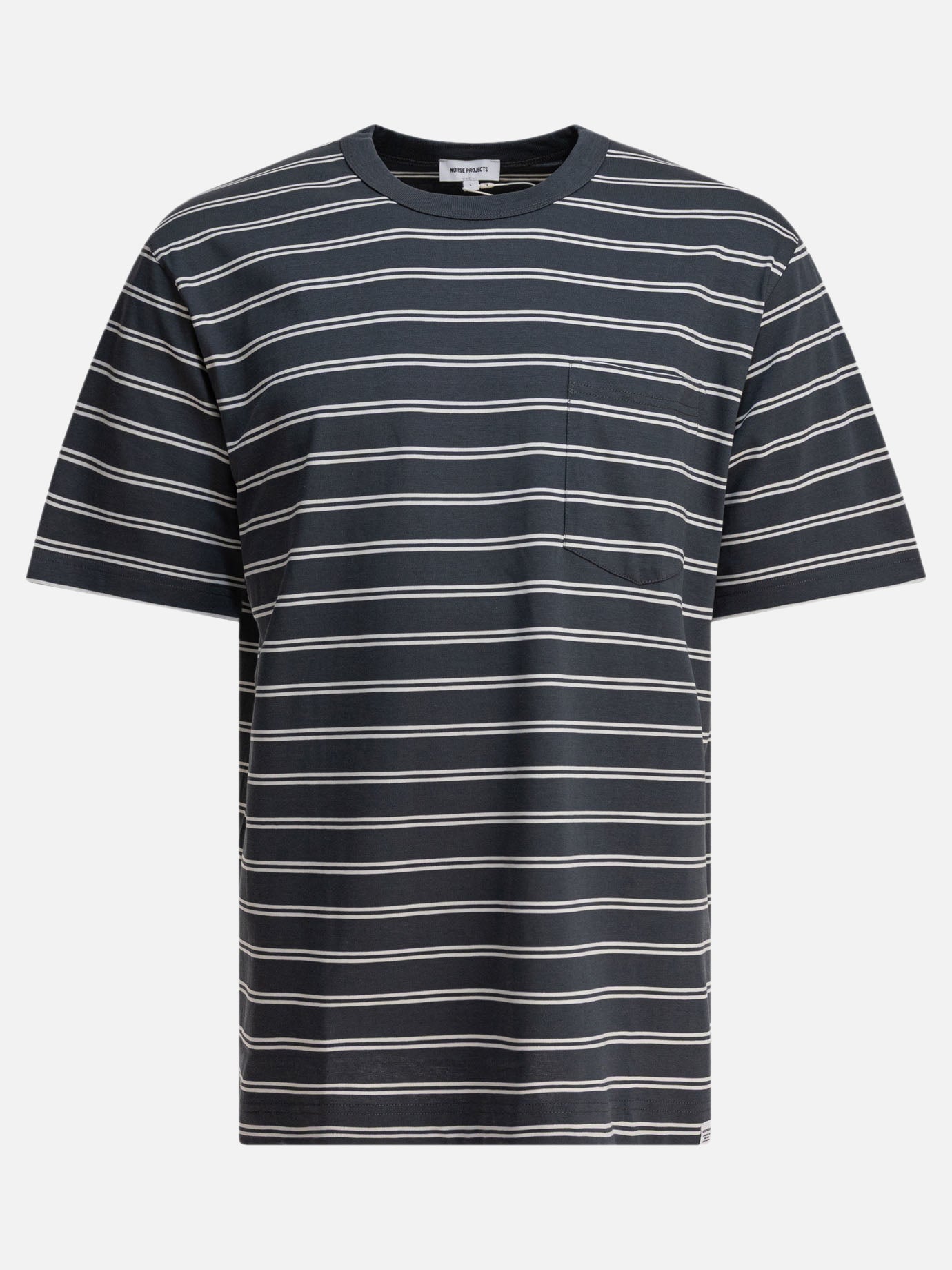 T-shirt girocollo Striped  Grigio - Norse Projects Uomo | PDP | VIETTI Online Store | Zoom-Modal
