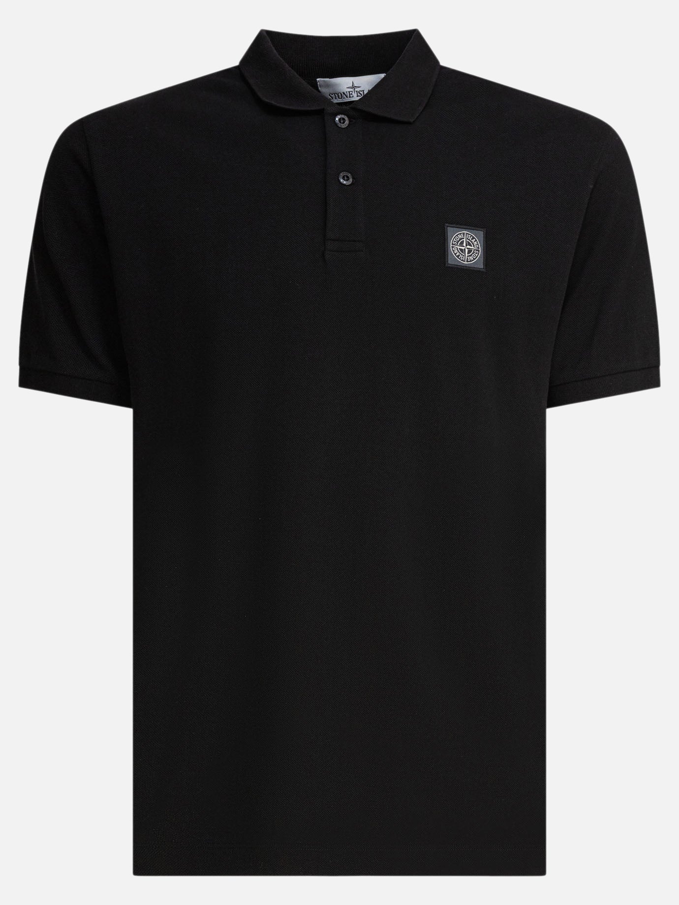 Polo con bottoni Logo  Nero - Stone Island Uomo | PDP | VIETTI Online Store | Zoom-Modal
