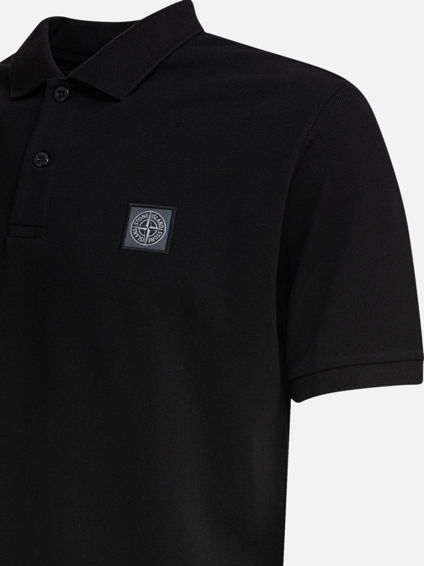 Polo con bottoni Logo  Nero - Stone Island Uomo | PDP | VIETTI Online Store | Zoom-Modal_4
