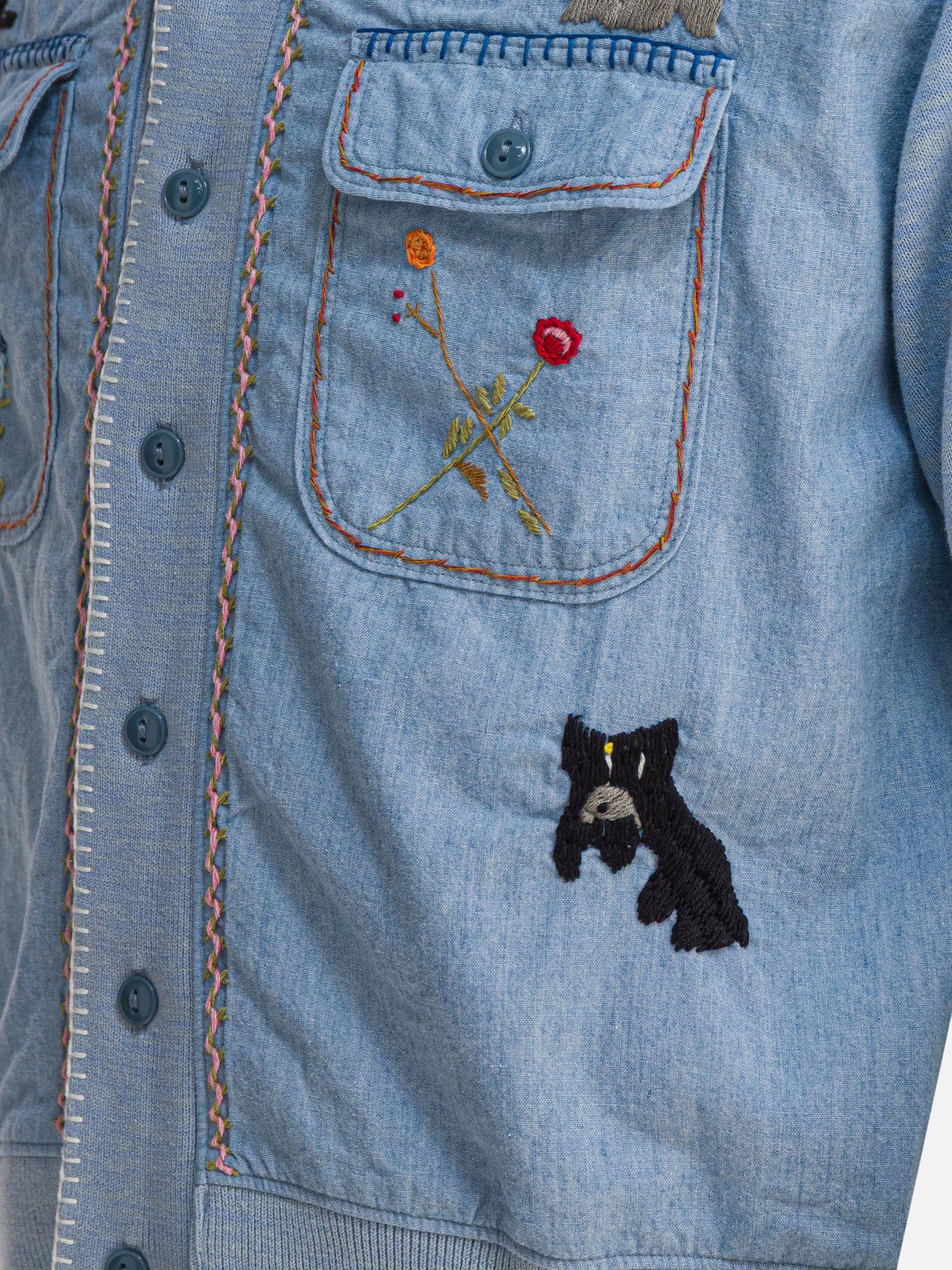 Camicie casual Embroidered  Azzurro - KAPITAL Uomo | PDP | VIETTI Online Store | Zoom-Modal_4
