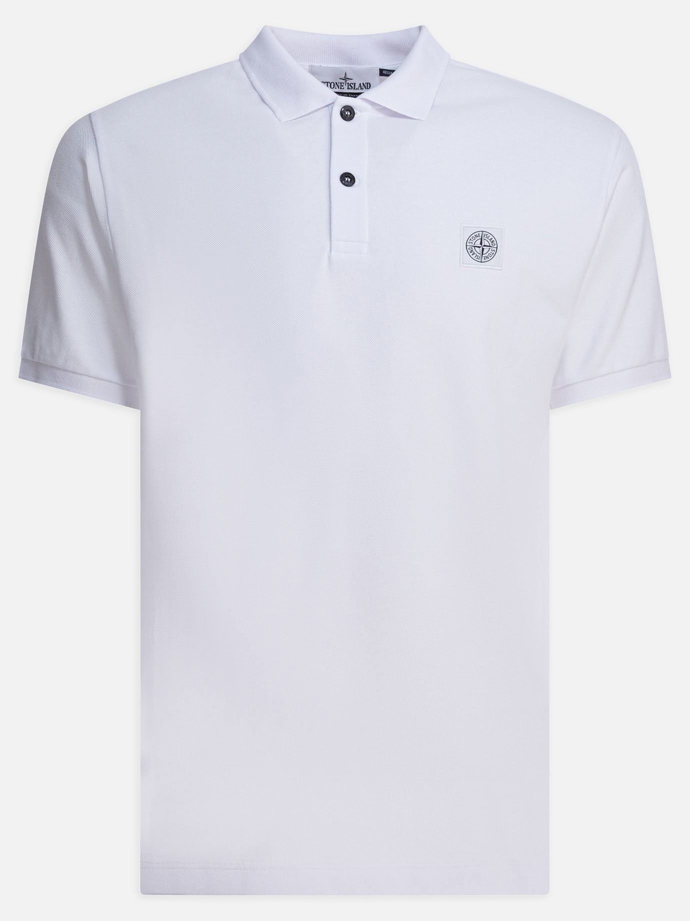 Polo con bottoni Logo  Bianco - Stone Island Uomo | PDP | VIETTI Online Store | thumbnail