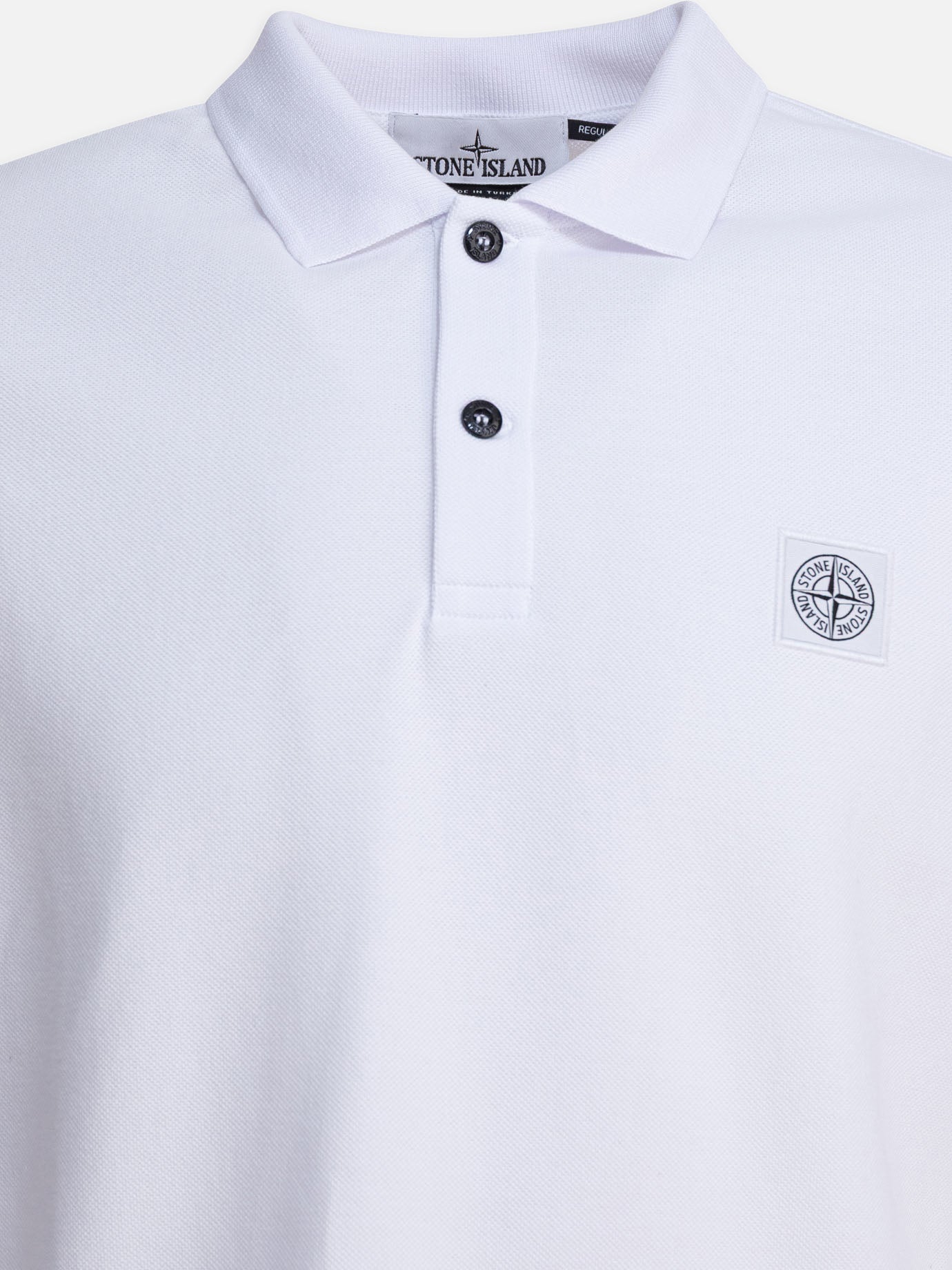 Polo con bottoni Logo  Bianco - Stone Island Uomo | PDP | VIETTI Online Store | thumbnail_3