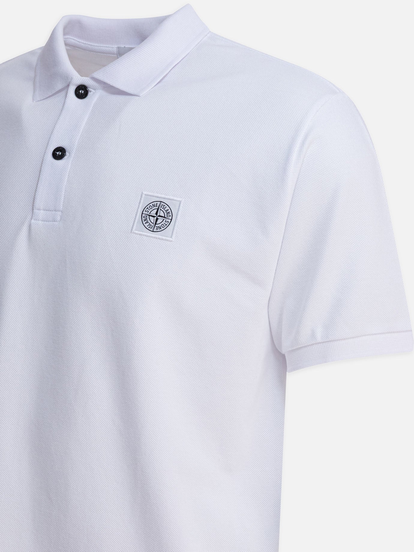 Polo con bottoni Logo  Bianco - Stone Island Uomo | PDP | VIETTI Online Store | thumbnail_4