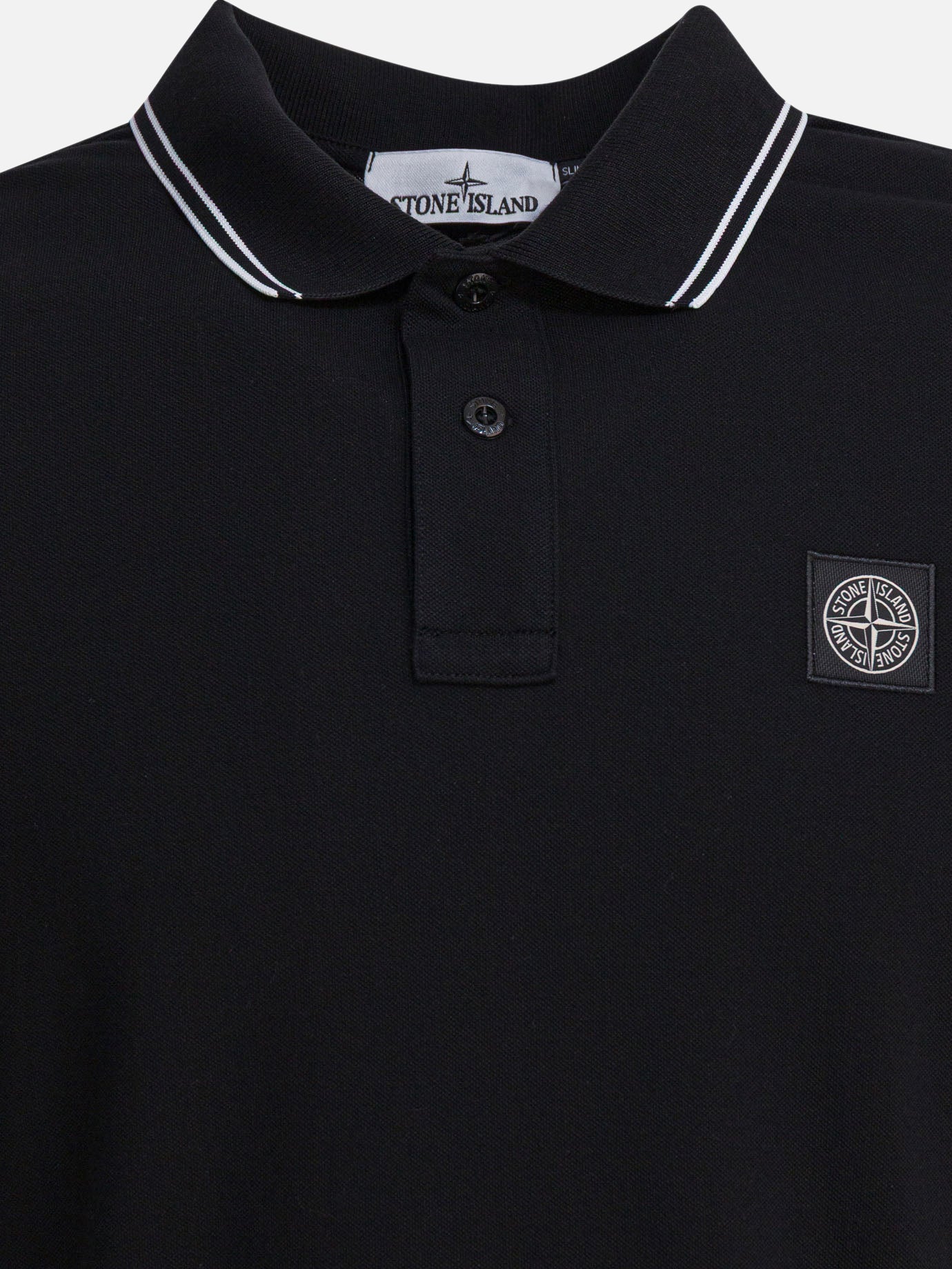 Polo shirts with buttons Logo  Black - Stone Island Men | PDP | VIETTI Online Store | thumbnail_3