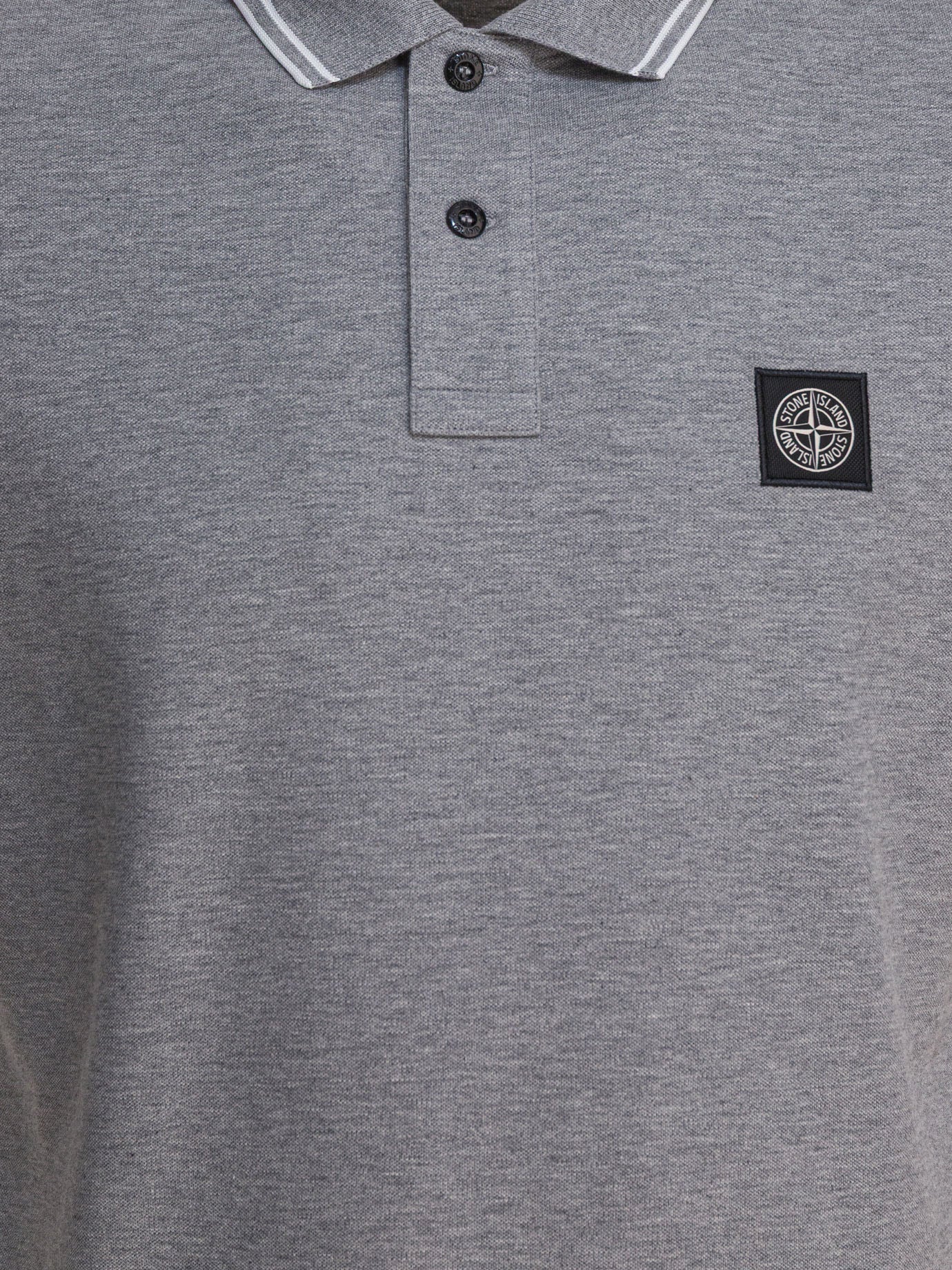 Polo con bottoni Logo  Grigio - Stone Island Uomo | PDP | VIETTI Online Store | thumbnail_3