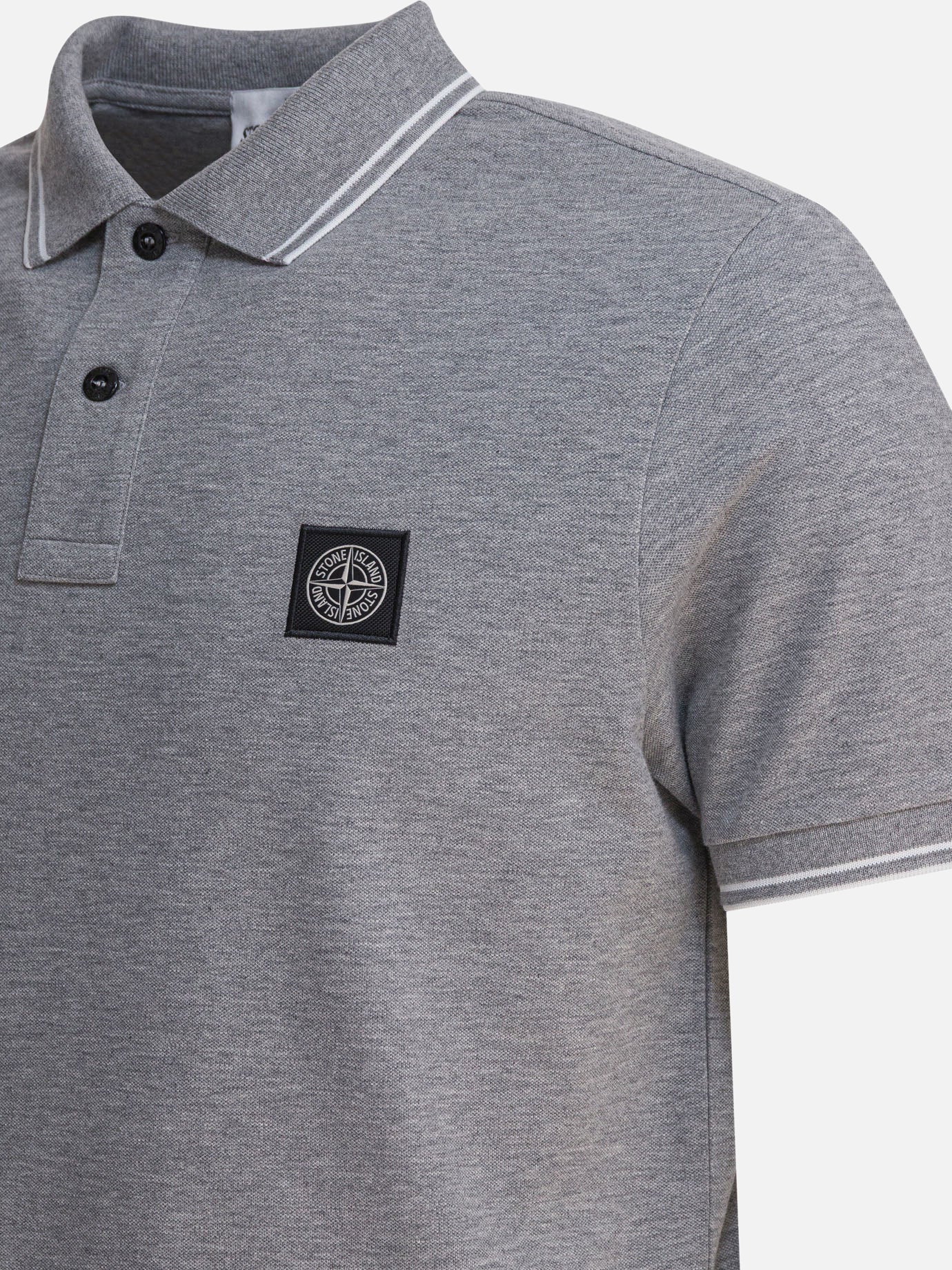 Polo con bottoni Logo  Grigio - Stone Island Uomo | PDP | VIETTI Online Store | thumbnail_4