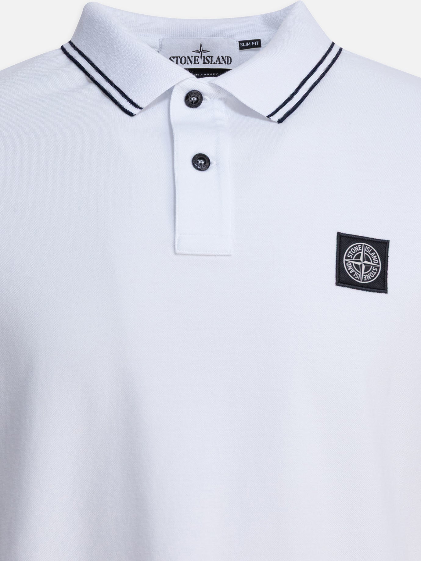 Polo con bottoni Logo  Bianco - Stone Island Uomo | PDP | VIETTI Online Store | thumbnail_3