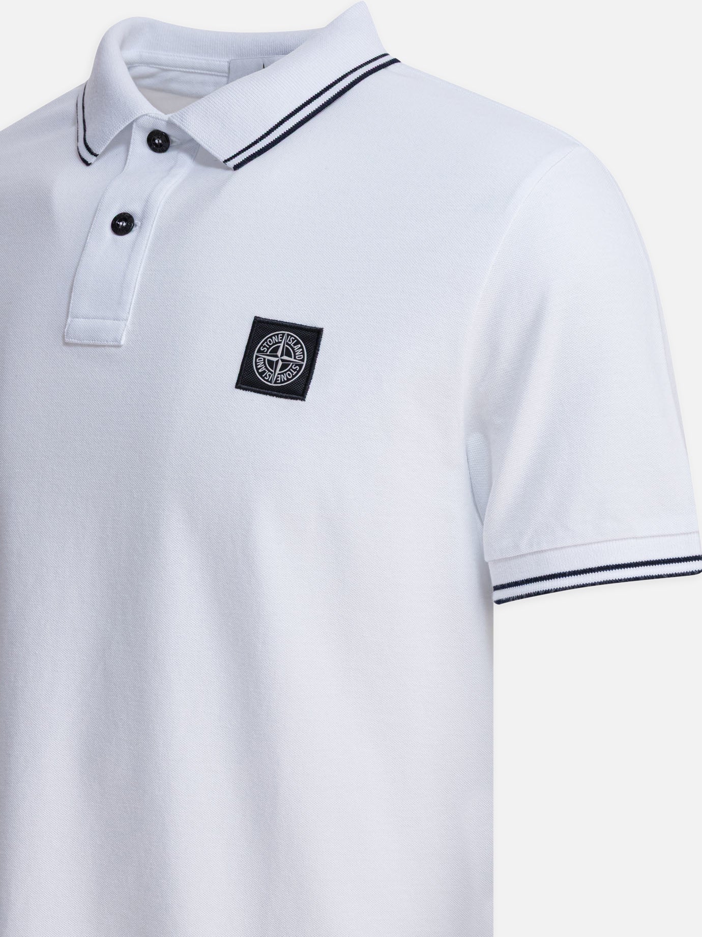 Polo con bottoni Logo  Bianco - Stone Island Uomo | PDP | VIETTI Online Store | thumbnail_4