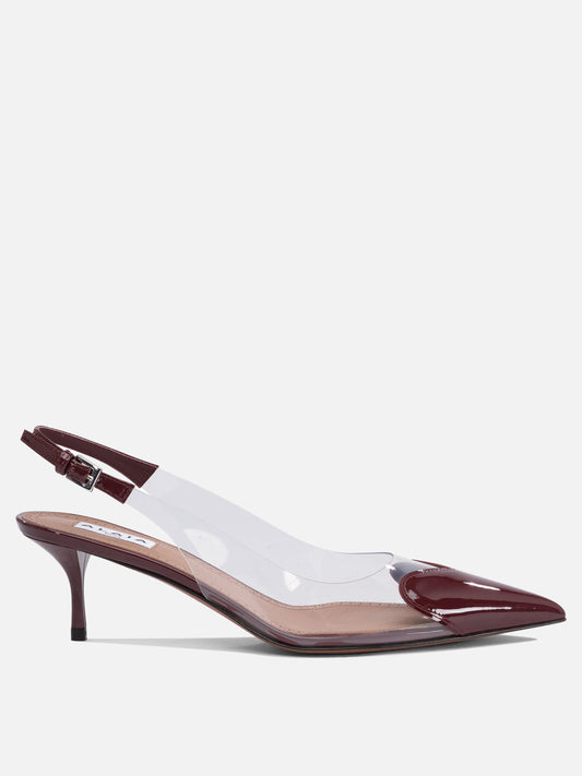 Slingback 50% patent calfskin 50% polyurethane - 95% leather 5% rubber  Bordeaux - Alaïa Donna | PDP | VIETTI Online Store 
