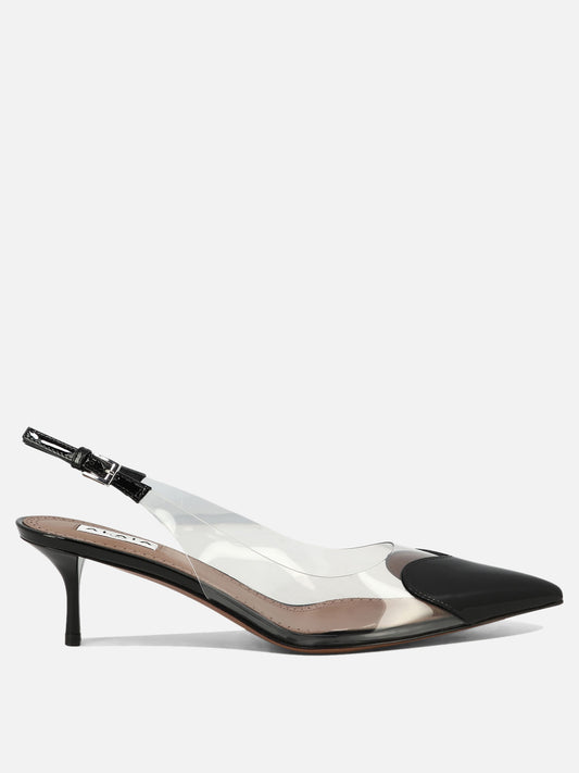 Slingback 50% patent calfskin 50% polyurethane - 95% leather 5% rubber  Nero - Alaïa Donna | PLP | VIETTI Online Store 
