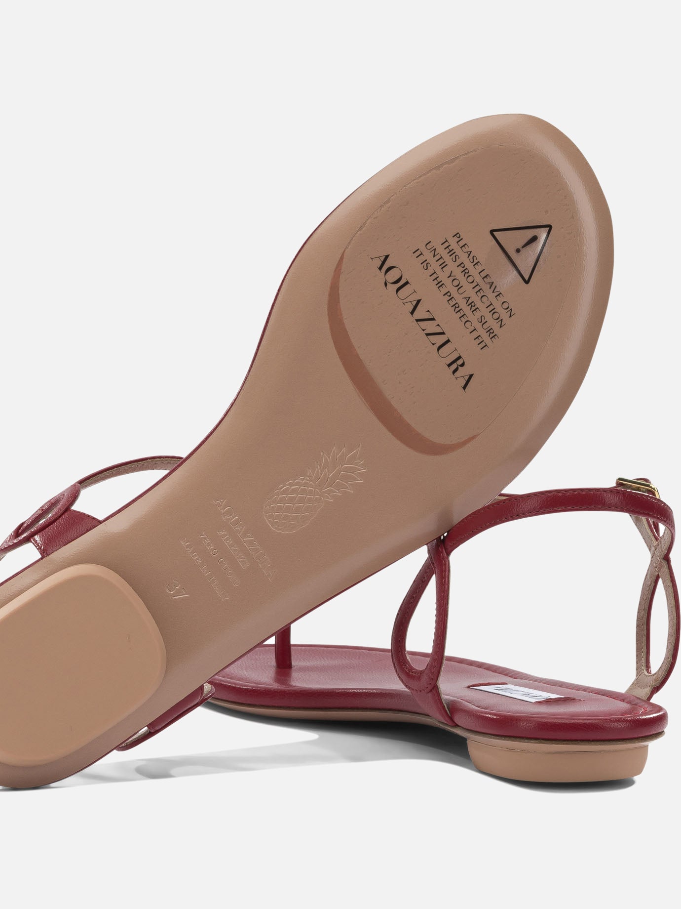 Flat sandals 100% leather - 100% rubber  Red - Aquazzura Women | PDP | VIETTI Online Store | thumbnail_5