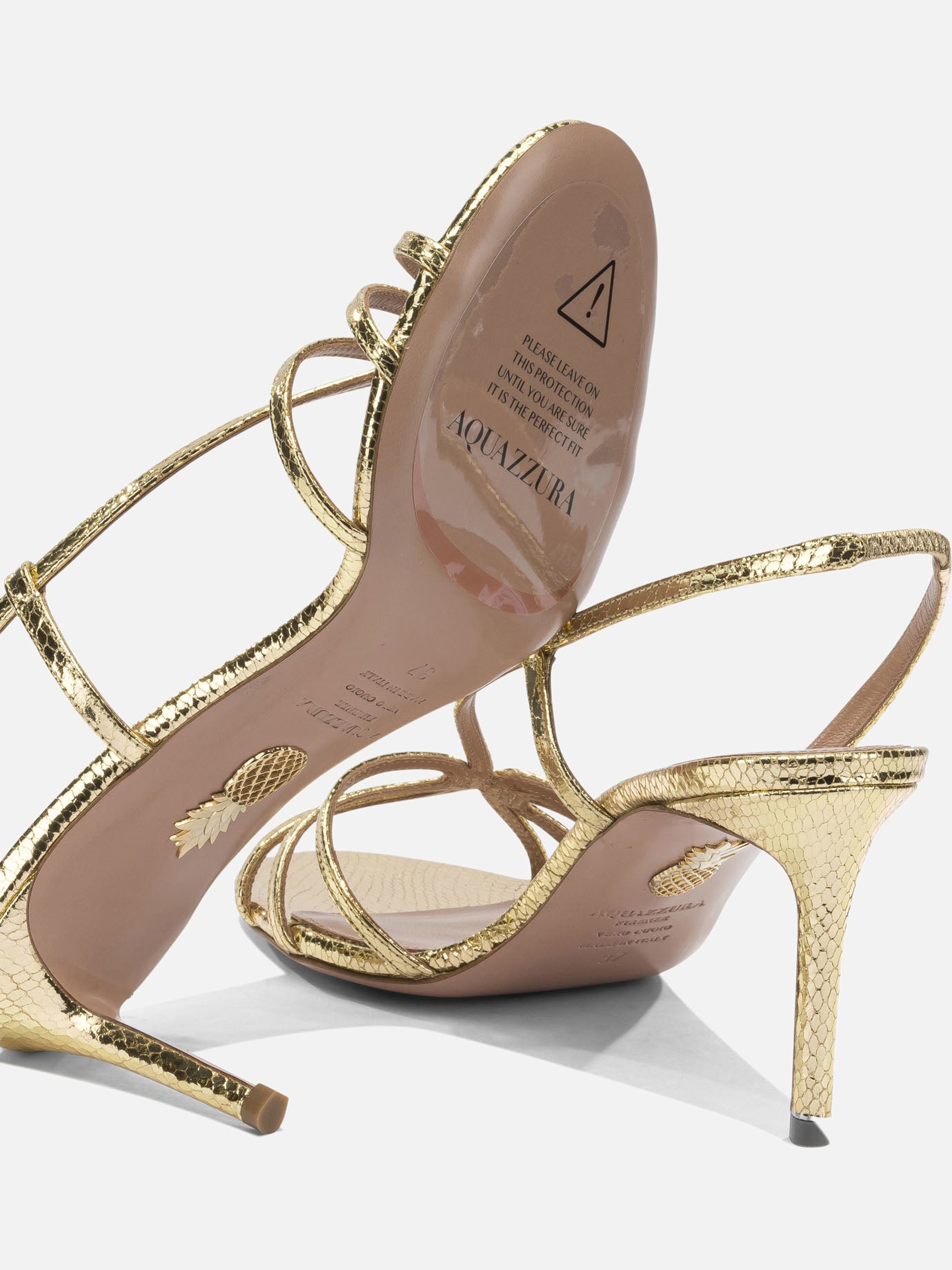 Heeled sandals 100% goat leather - 100% calf leather  Gold - Aquazzura Women | PDP | VIETTI Online Store | thumbnail_5