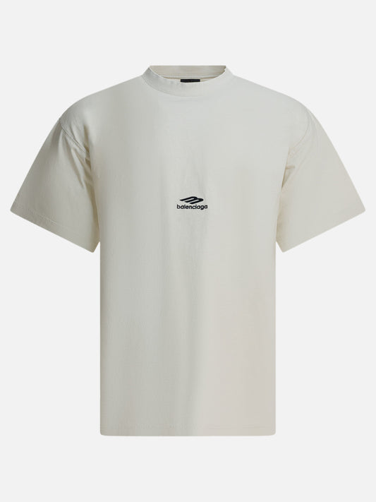T-shirt girocollo Logo  Bianco - Balenciaga Uomo | PLP | VIETTI Online Store 
