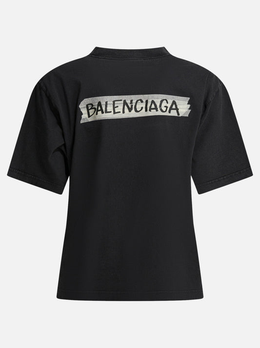 T-shirt girocollo Logo  Nero - Balenciaga Donna | PDP | VIETTI Online Store | 2

