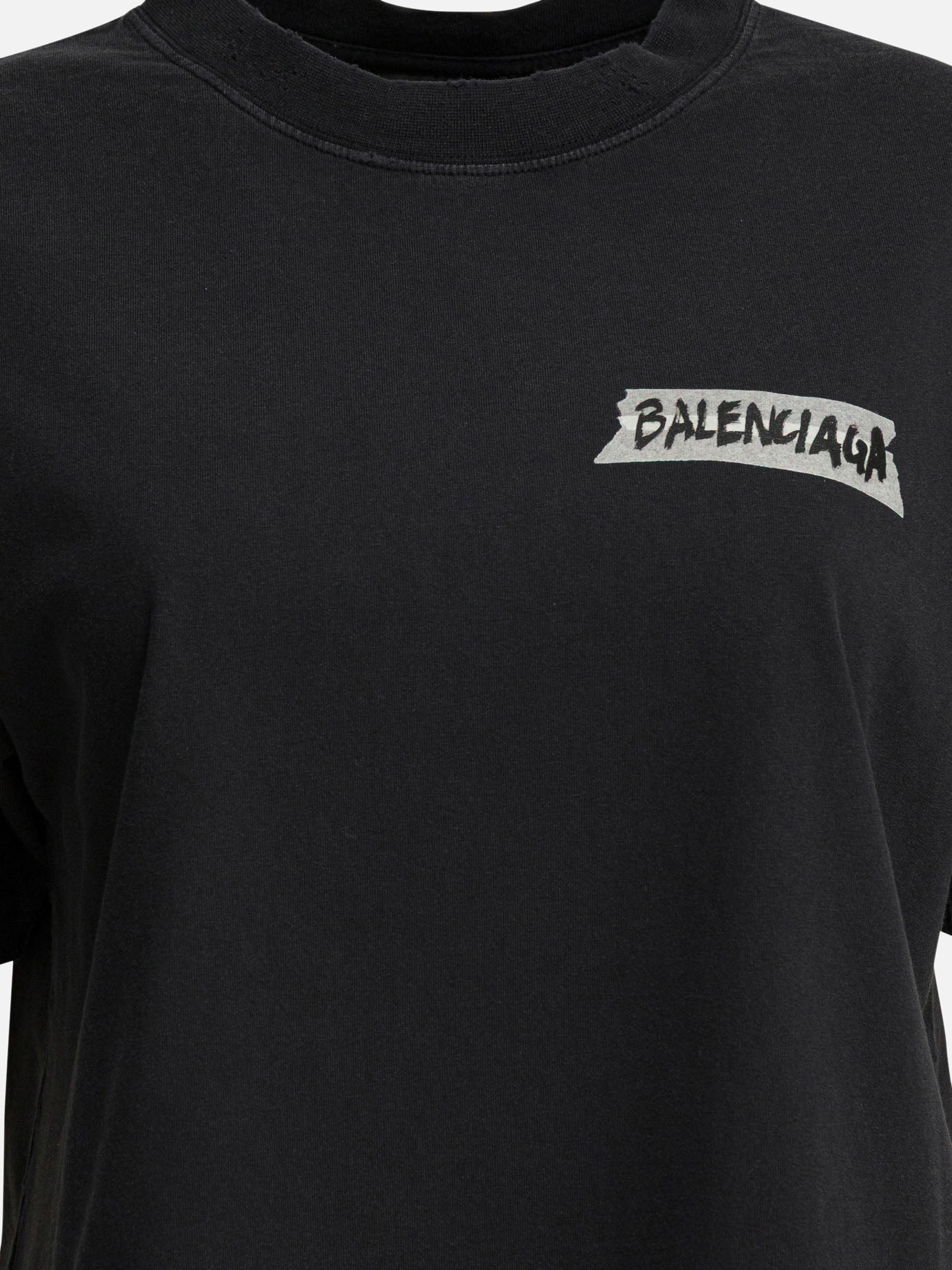 T-shirt girocollo Logo  Nero - Balenciaga Donna | PDP | VIETTI Online Store | Zoom-Modal_3
