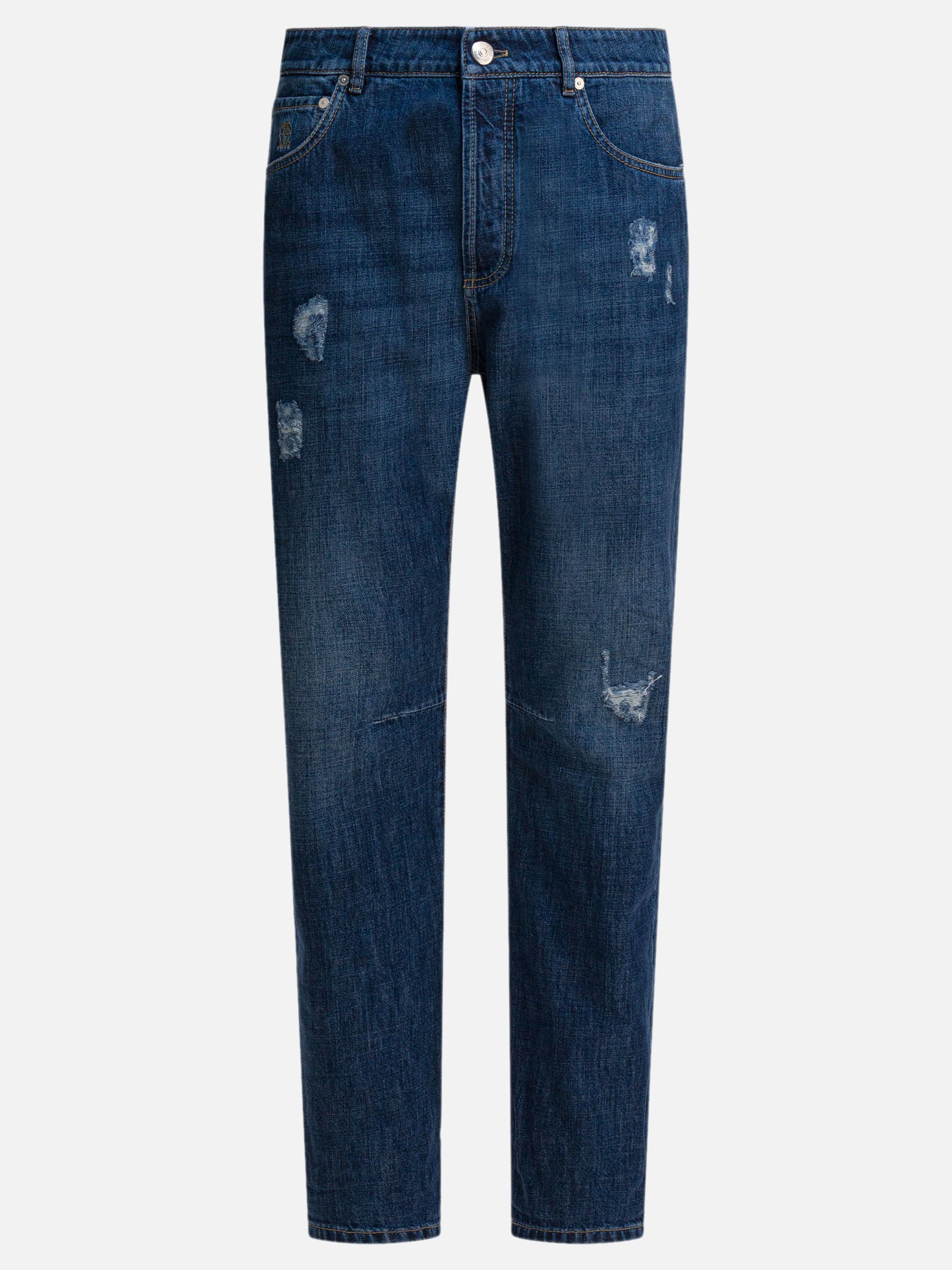 Jeans a gamba dritta Solid colour  Blu - Brunello Cucinelli Uomo | PDP | VIETTI Online Store | thumbnail