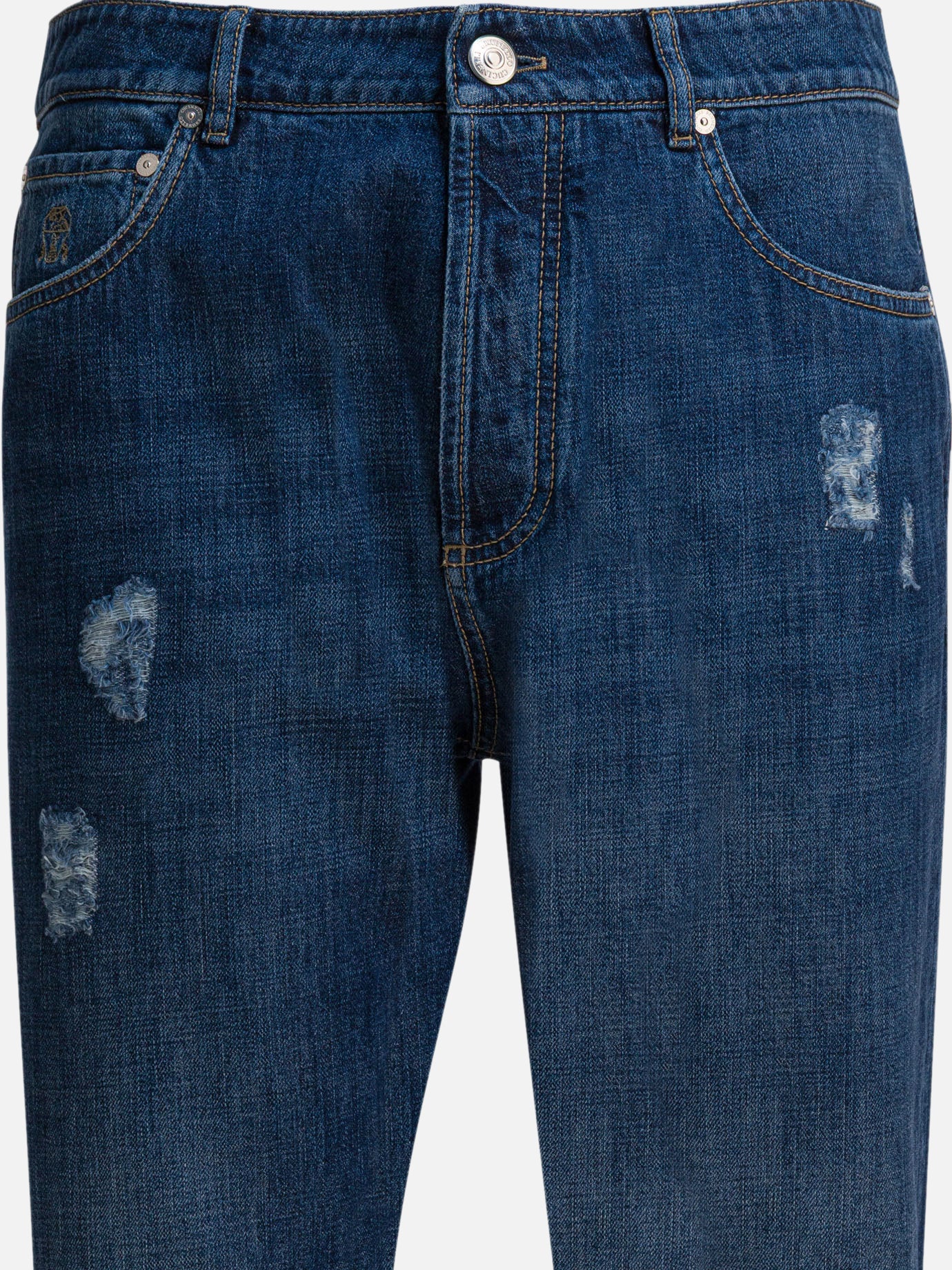 Jeans a gamba dritta Solid colour  Blu - Brunello Cucinelli Uomo | PDP | VIETTI Online Store | Zoom-Modal_3
